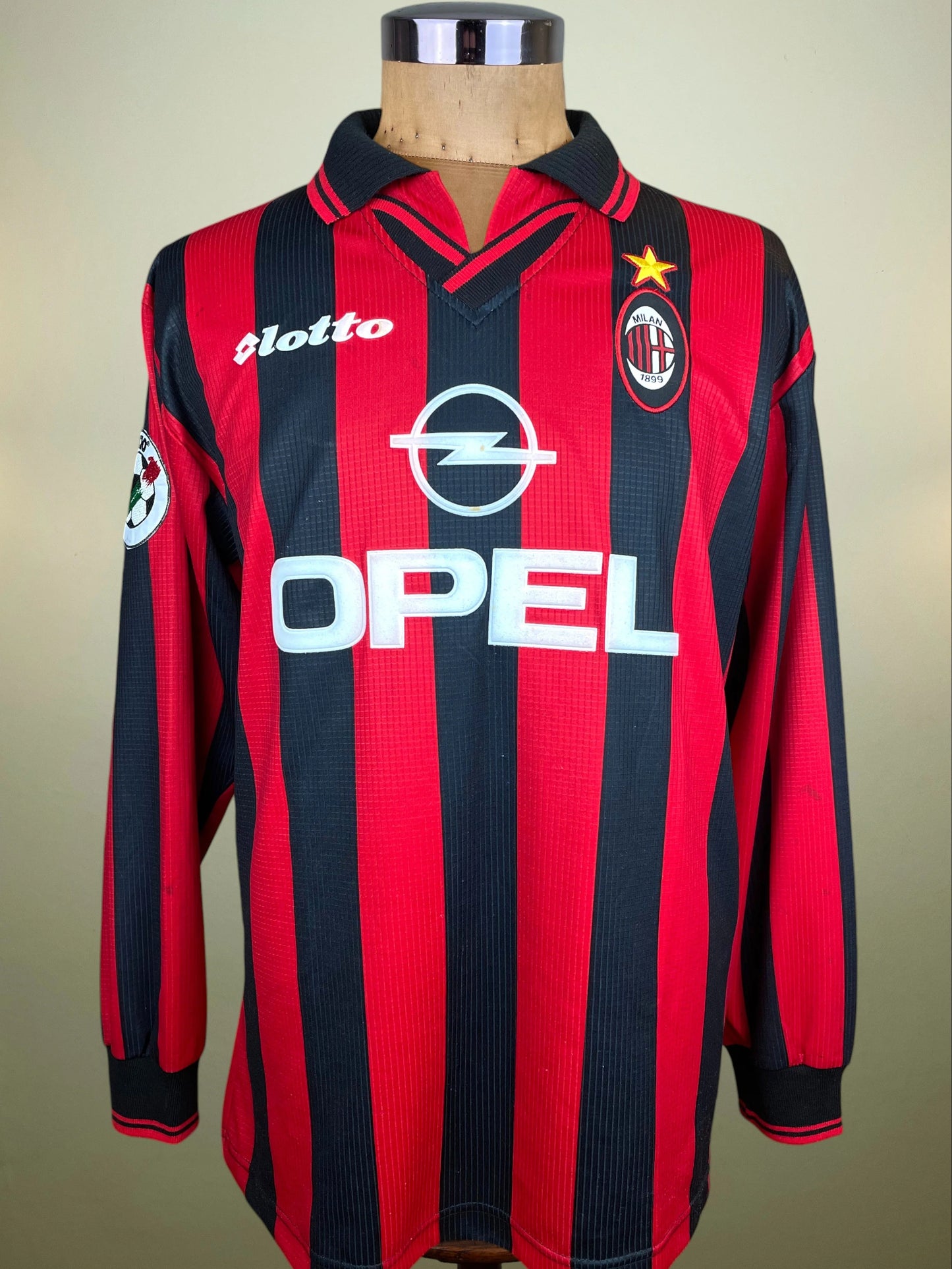 Match Shirt • Club • AC Milan • 1997 • Lotto • Home • #7 • Edgar Davids • vs Sampdoria • Unwashed