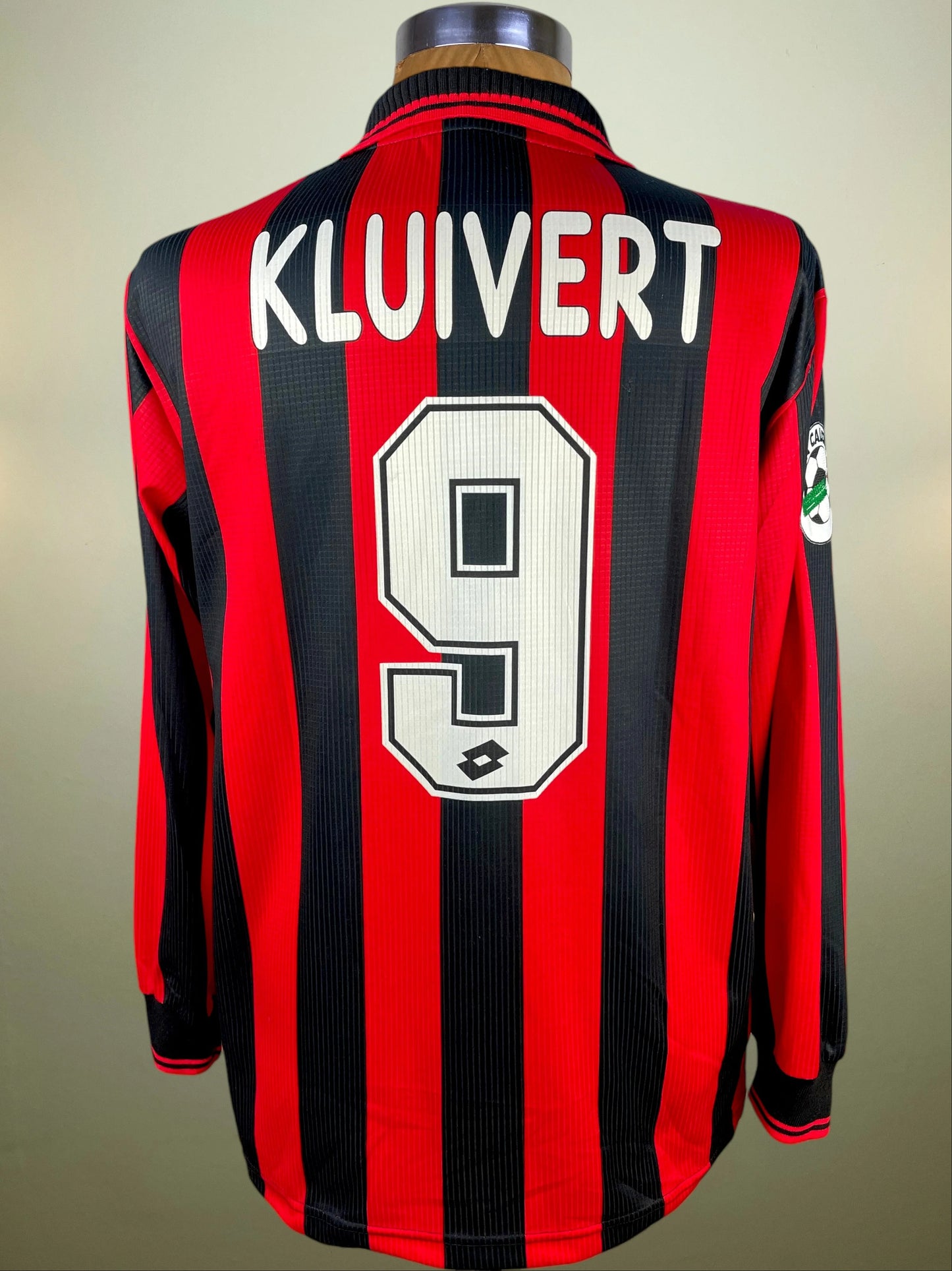 Match Shirt • Club • AC Milan • 1997 • Lotto • Home • #9 • Patrick Kluivert • vs Atalanta