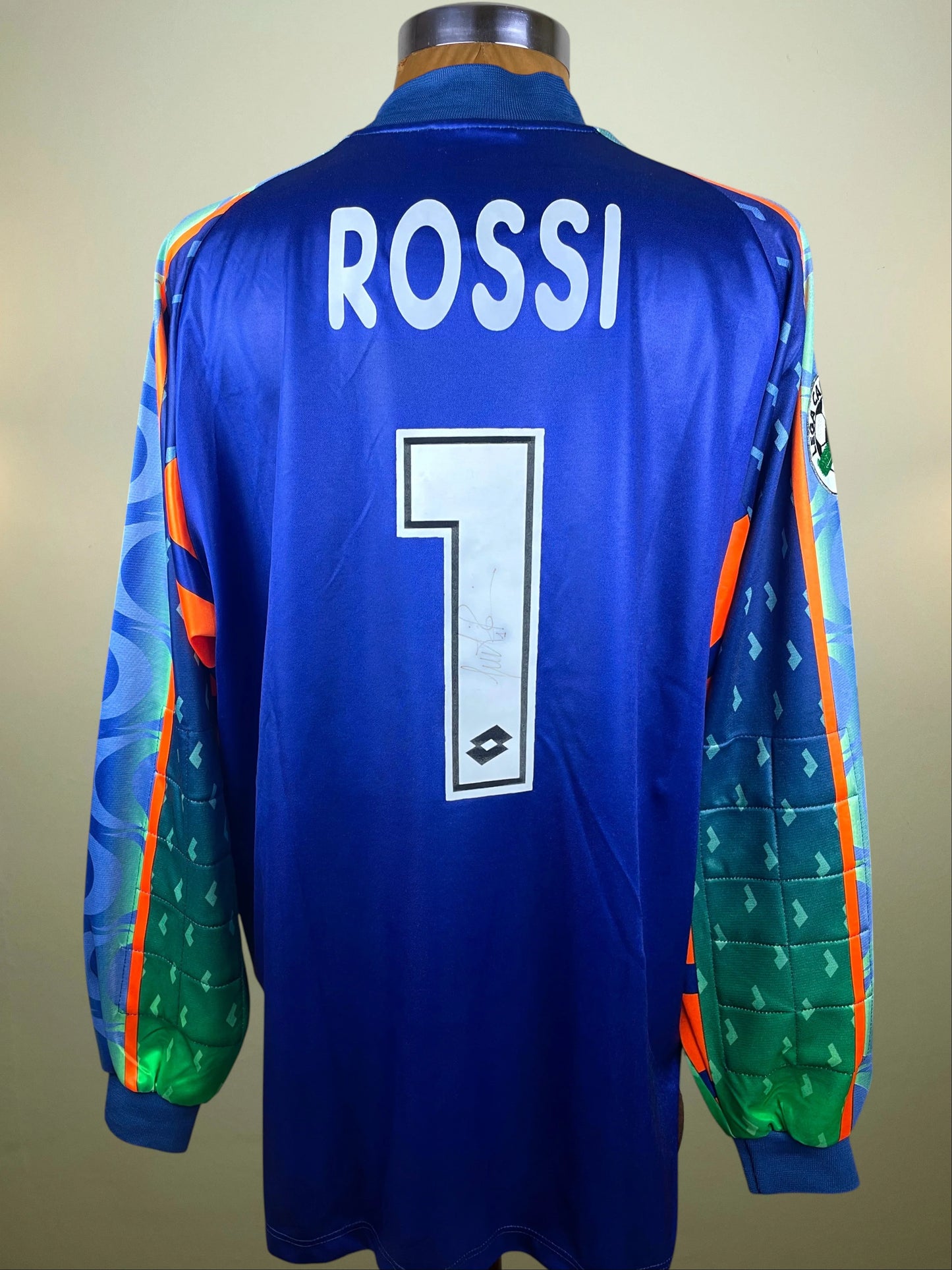 Match Shirt • Club • AC Milan • 1997 • Lotto • Keeper • #1 • Sebastiano Rossi • Match Worn • Signed