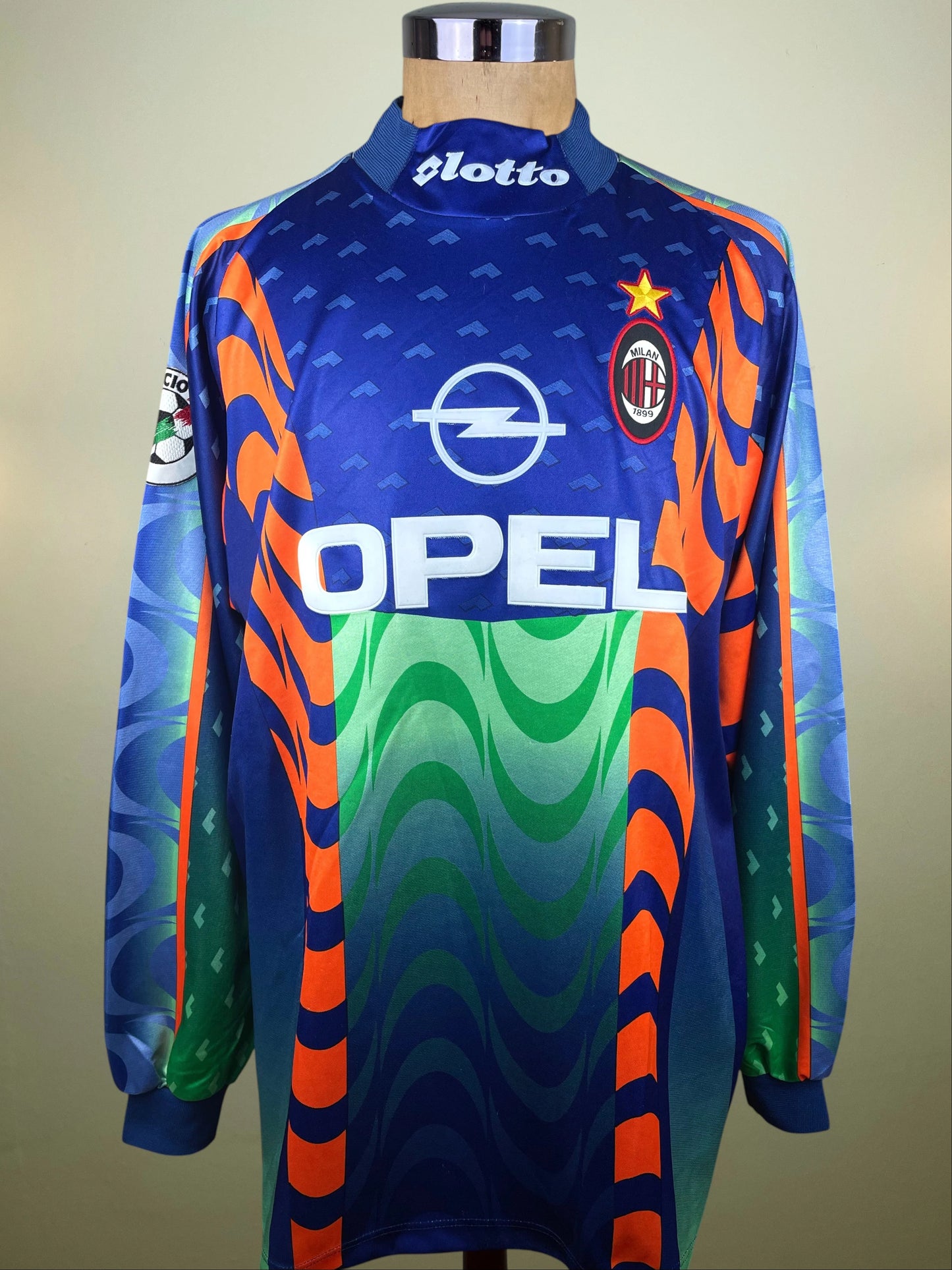 Match Shirt • Club • AC Milan • 1997 • Lotto • Keeper • #1 • Sebastiano Rossi • Match Worn • Signed