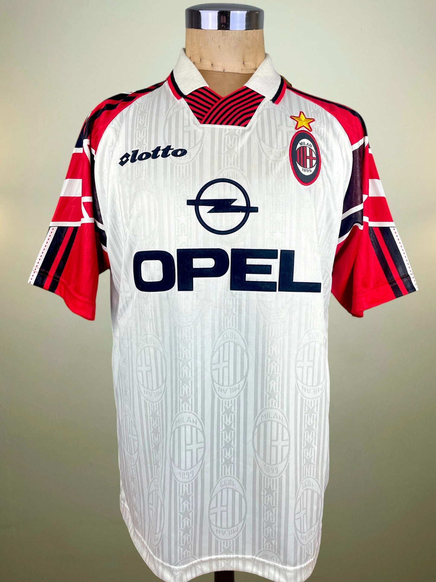 Match Shirt • Club • AC Milan • 1997 • Lotto • Special Kit • #14 • George Weah • Bench Worn vs PSG