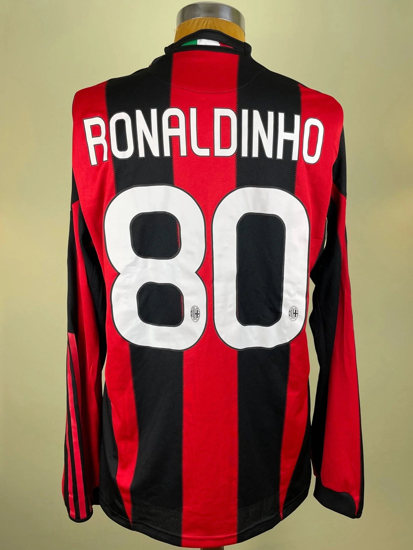 Match Shirt • Club • AC Milan • 2010 • Adidas • Home • #80 • Ronaldinho • Match Worn