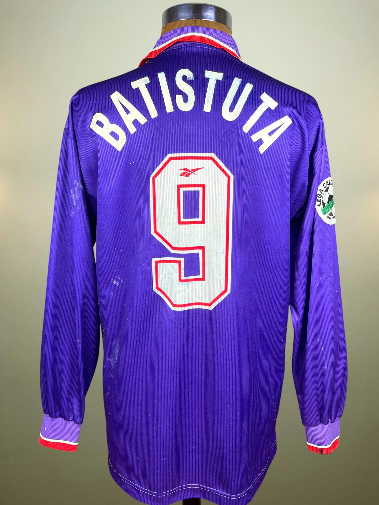 Match Shirt • Club • Fiorentina • 1996 • Reebok • Home • #9 • Gabriel Batistuta • Match Worn • Unwashed