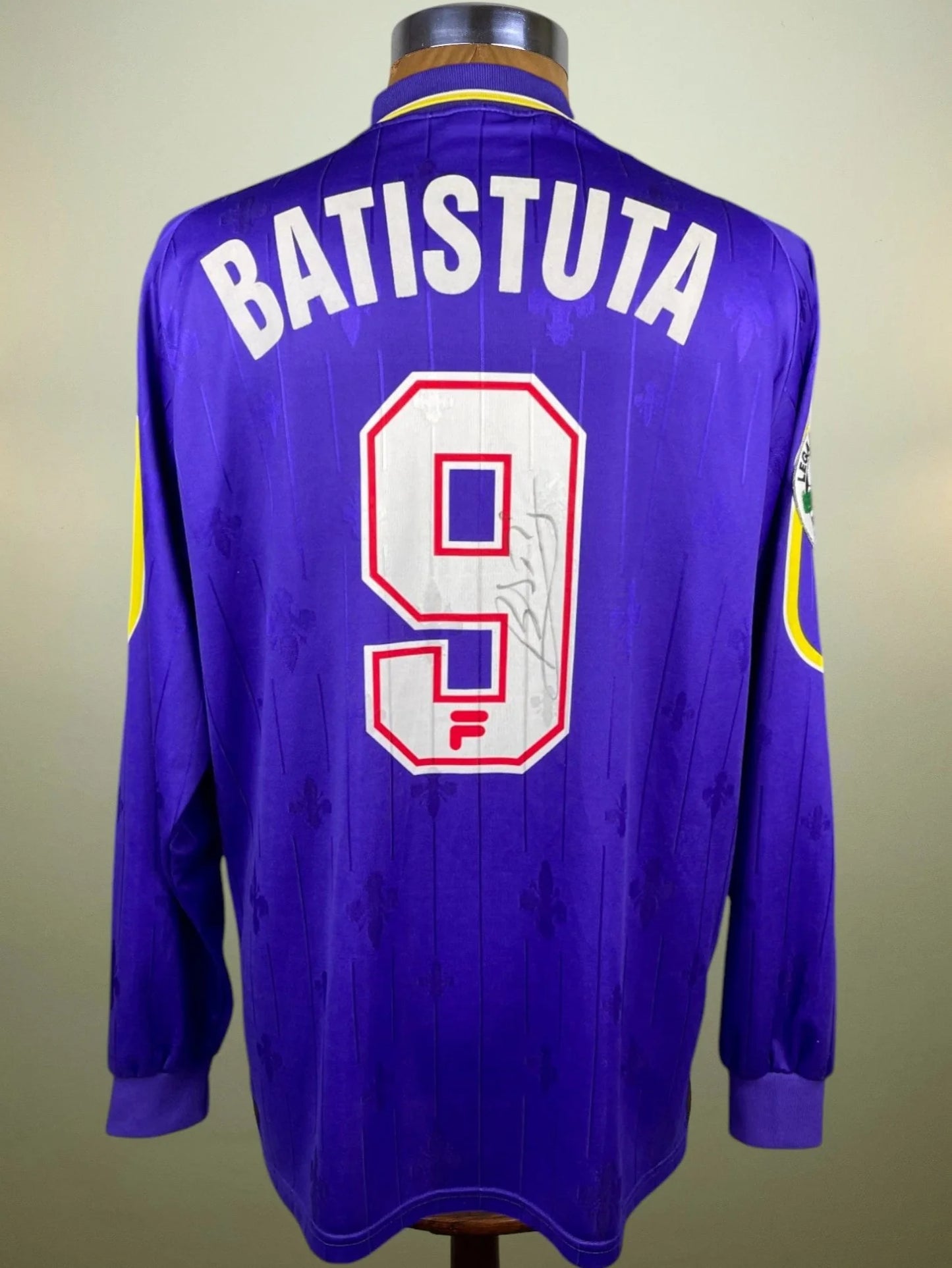 Match Shirt • Club • Fiorentina • 1997 • Fila • Home • #9 • Gabriel Batistuta • Match Worn • Signed