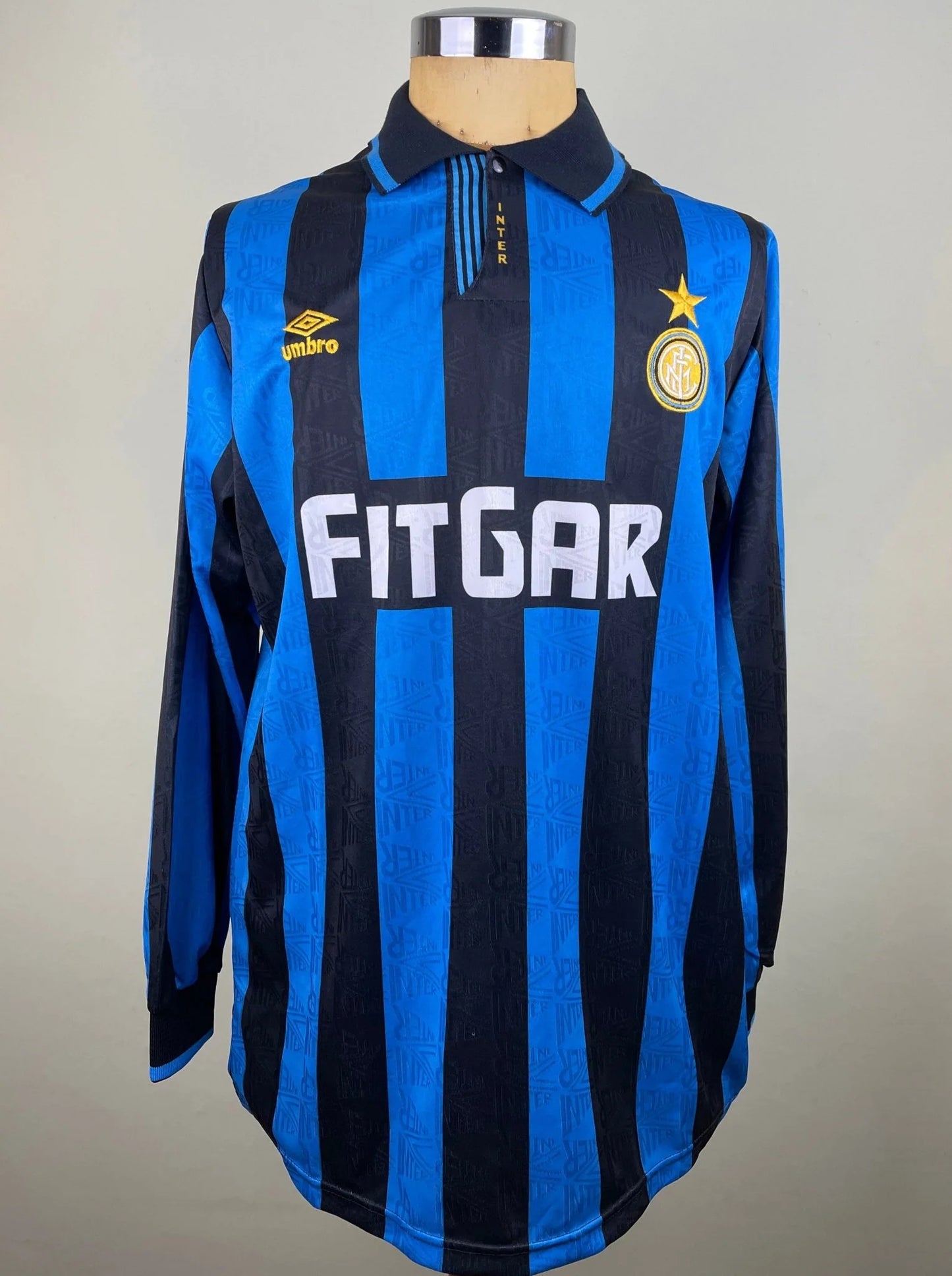 Match Shirt • Club • Inter • 1991 • Umbro • Home • #2 • Giuseppe Bergomi • Match Worn