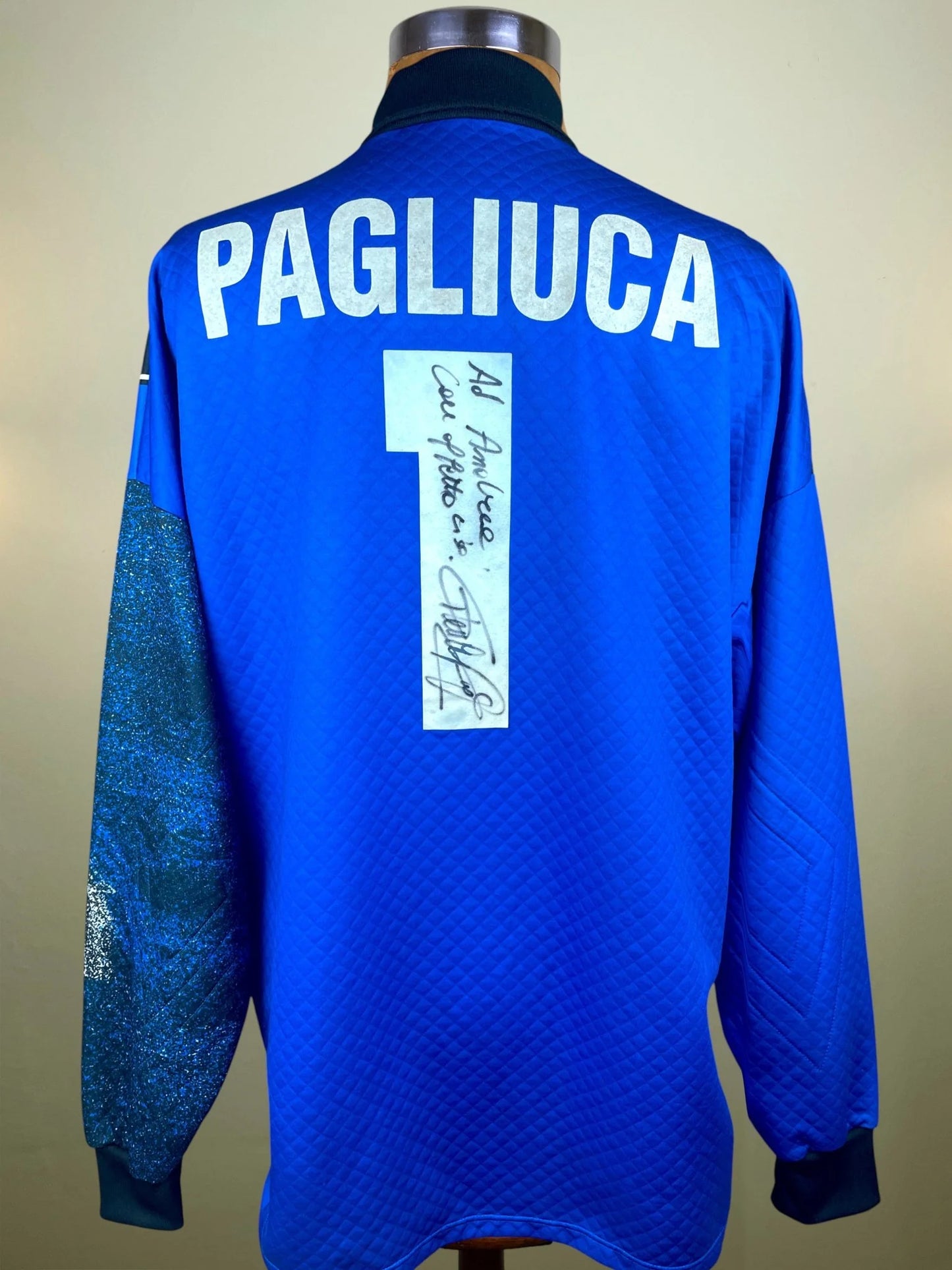 Match Shirt • Club • Inter • 1995 • Umbro • Keeper • #1 • Gianluca Pagliuca • Match Worn • Signed