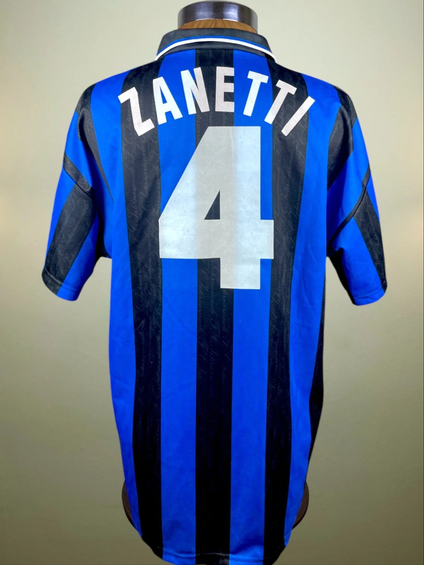 Match Shirt • Club • Inter • 1996 • Umbro • Home • #4 • Javier Zanetti • vs Guincamp • UEFA Cup