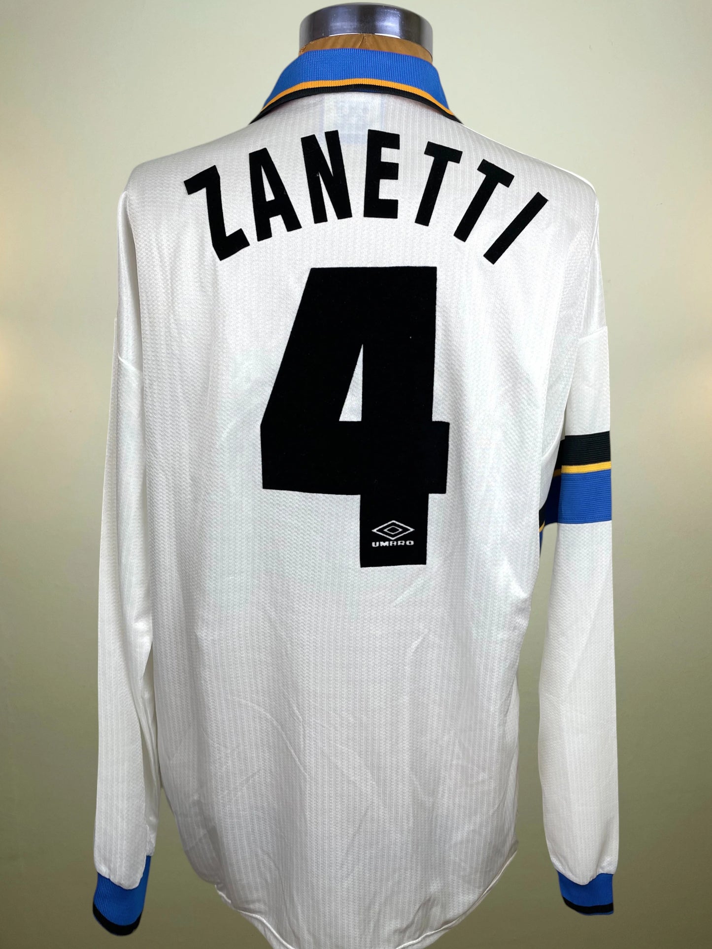 Match Shirt • Club • Inter • 1997 • Away • Home • #4 • Javier Zanetti • Match Worn