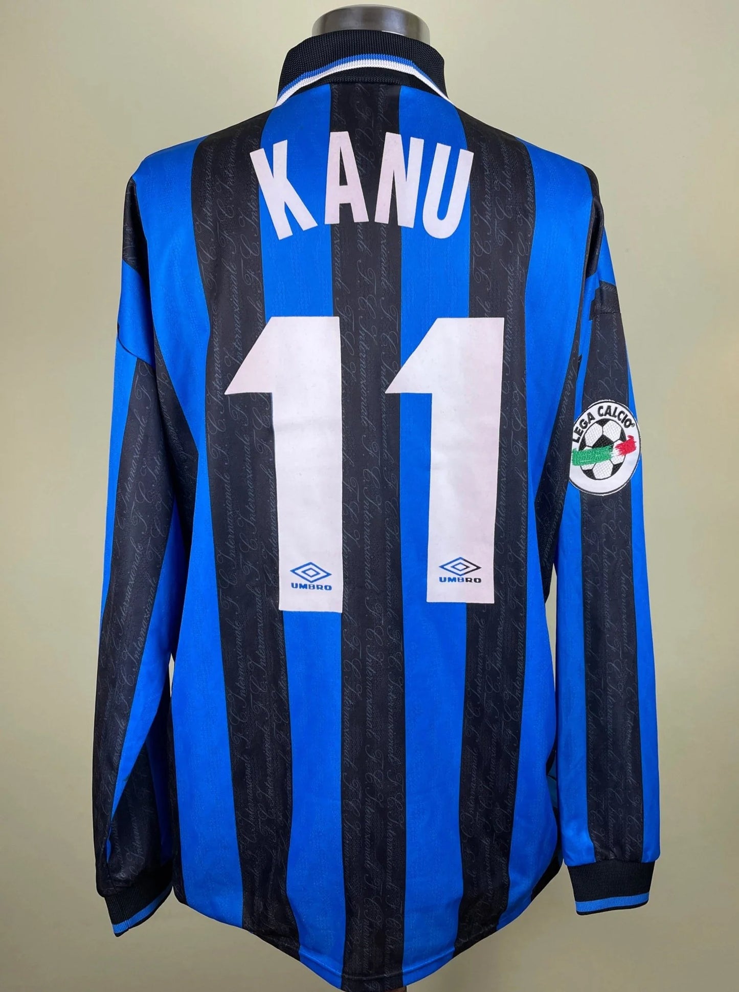 Match Shirt • Club • Inter • 1997 • Umbro • Home • #11 • Nwankwo Kanu • Match Worn