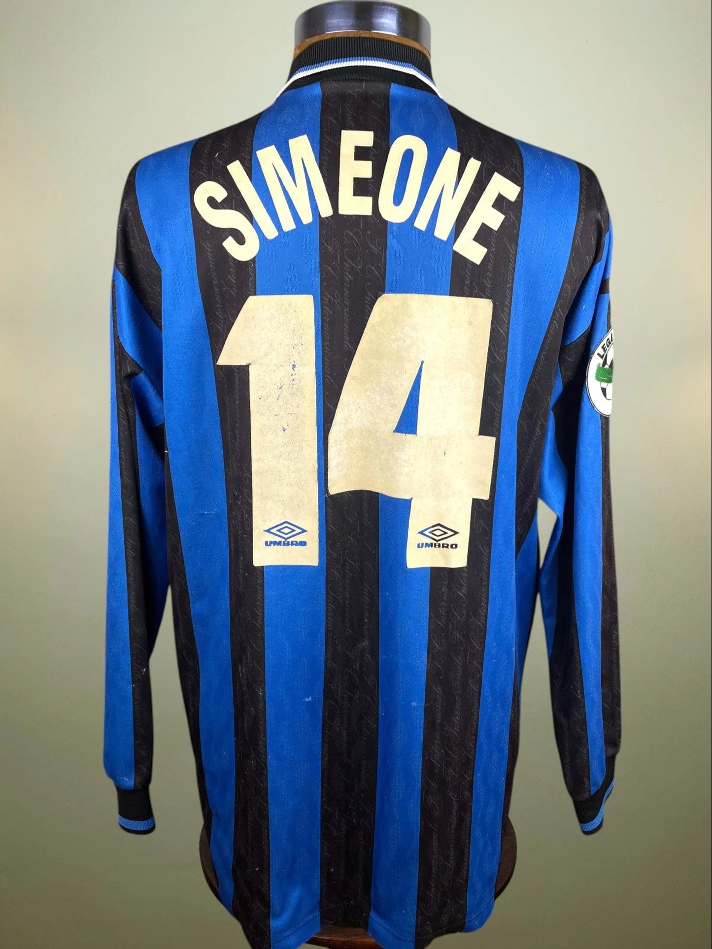 Match Shirt • Club • Inter • 1997 • Umbro • Home • #14 • Diego Simeone • vs AC Milan