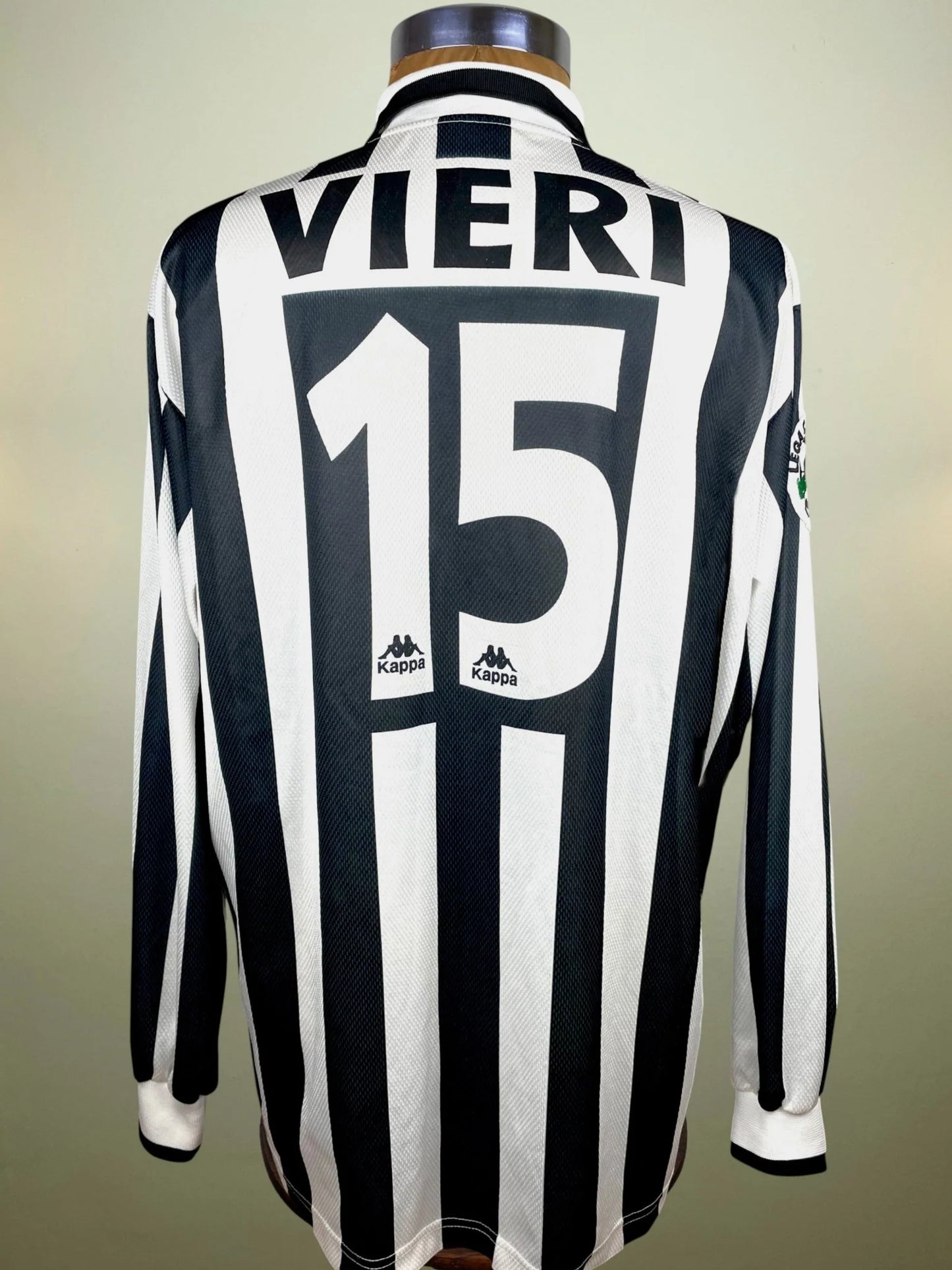 Match Shirt • Club • Juventus • 1996 • Kappa • Home • #15 • Christian Vieri • Match Worn
