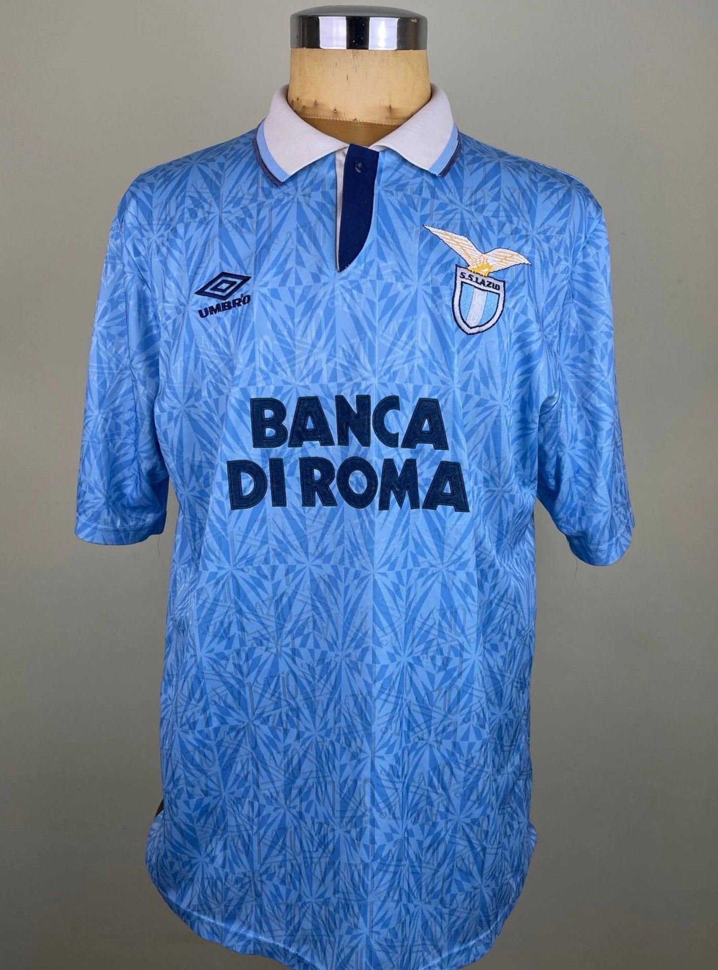 Match Shirt • Club • Lazio • 1992 • Umbro • Home • #4 • Roberto Bacci • vs Inter