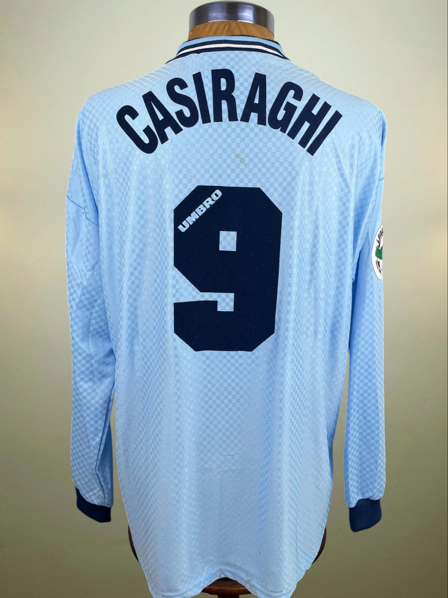 Match Shirt • Club • Lazio • 1996 • Umbro • Home • #9 • Pierluigi Casiraghi • Match Worn
