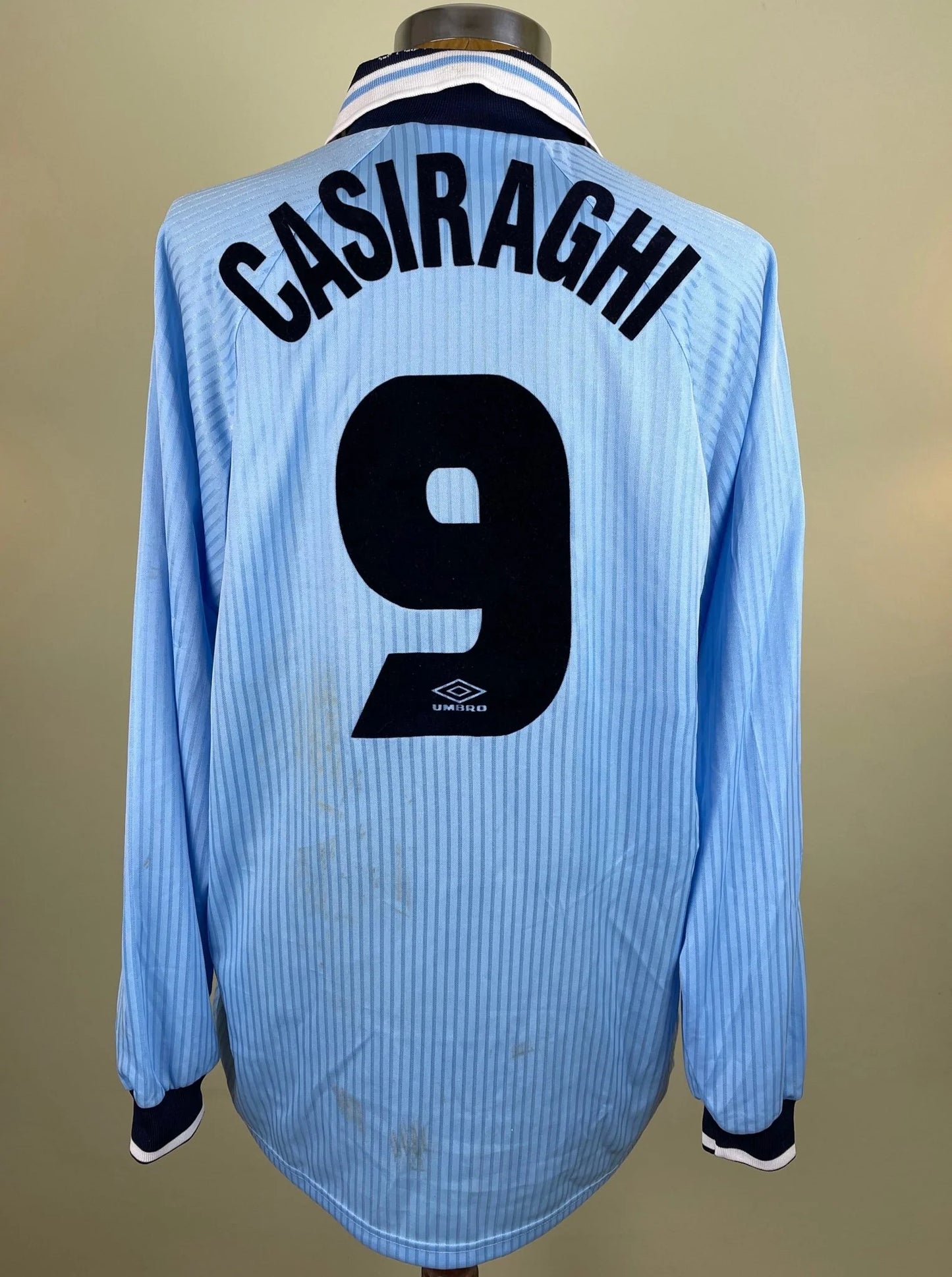 Match Shirt • Club • Lazio • 1997 • Umbro • Home • #9 • Pierluigi Casiraghi • Match Worn