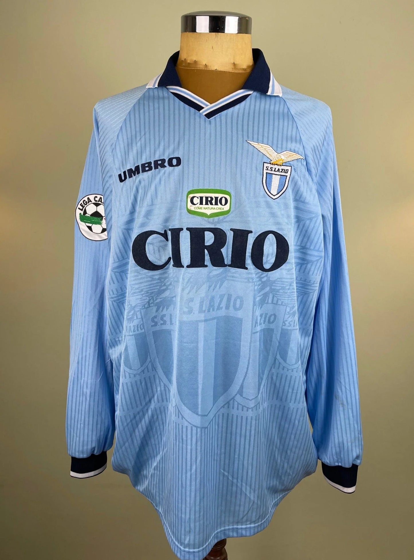 Match Shirt • Club • Lazio • 1997 • Umbro • Home • #9 • Pierluigi Casiraghi • Match Worn