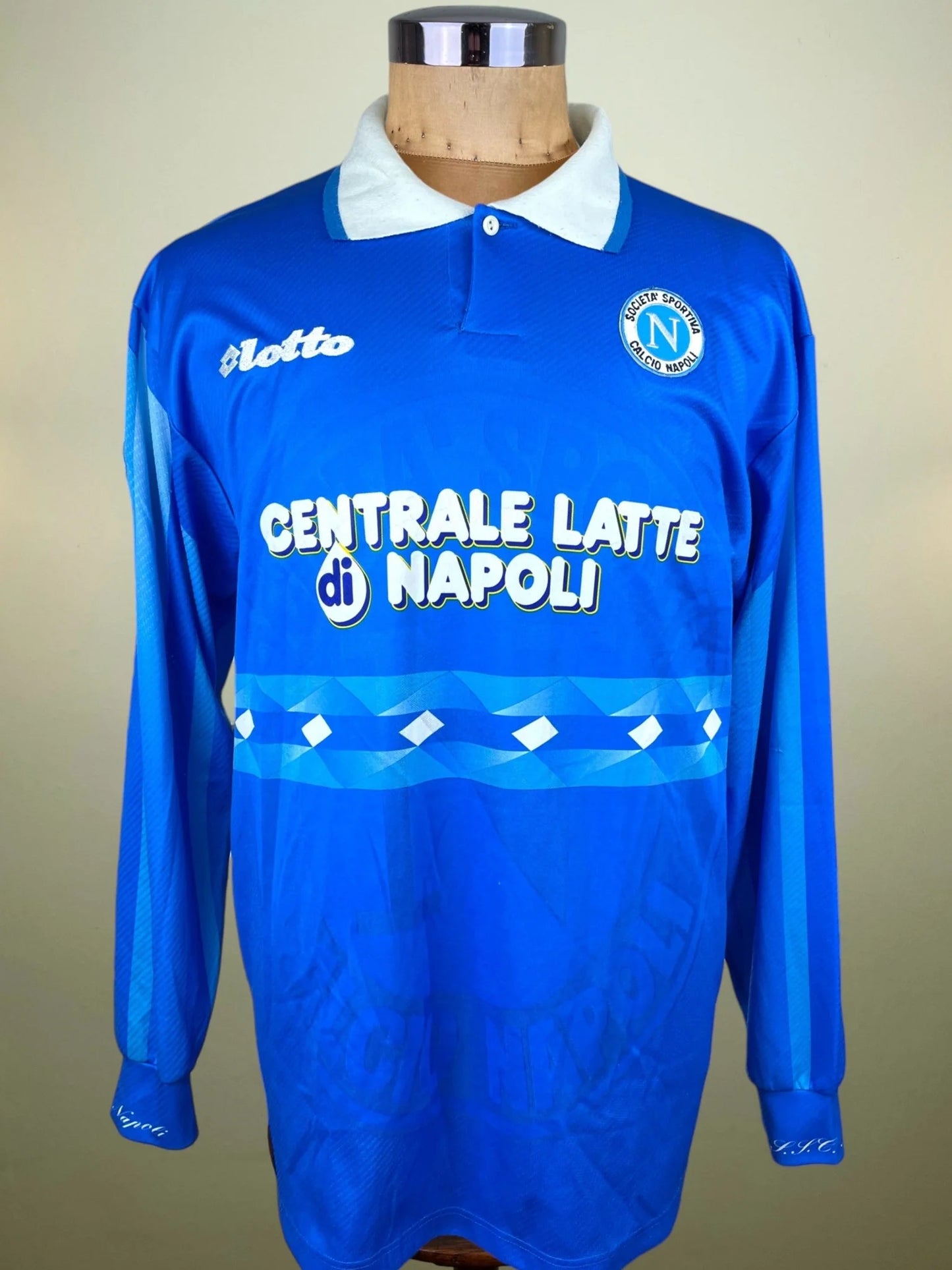 Match Shirt • Club • Napoli • 1996 • Lotto • Home • #9 • Massimiliano Esposito • Match Worn