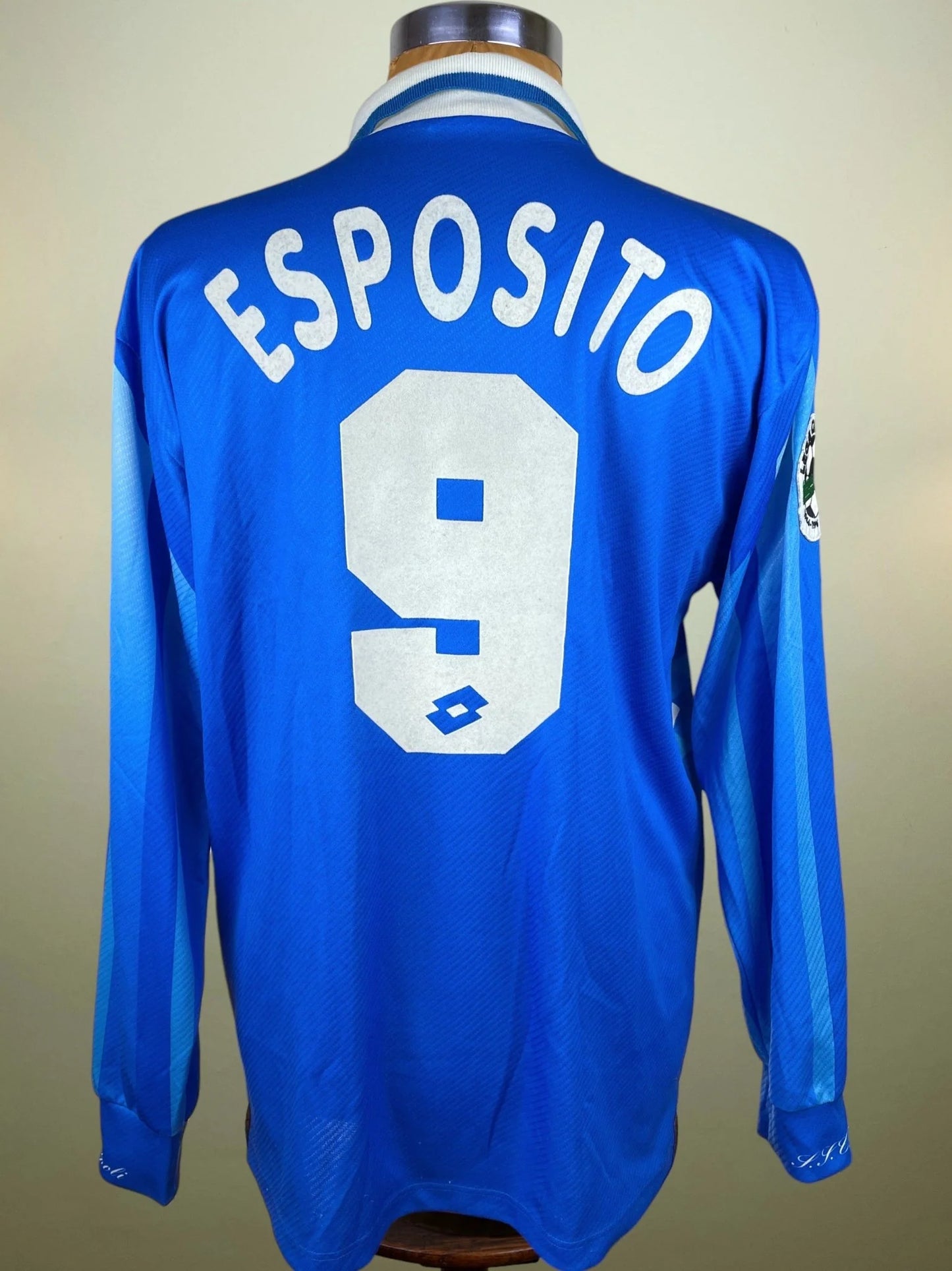 Match Shirt • Club • Napoli • 1996 • Lotto • Home • #9 • Massimiliano Esposito • Match Worn