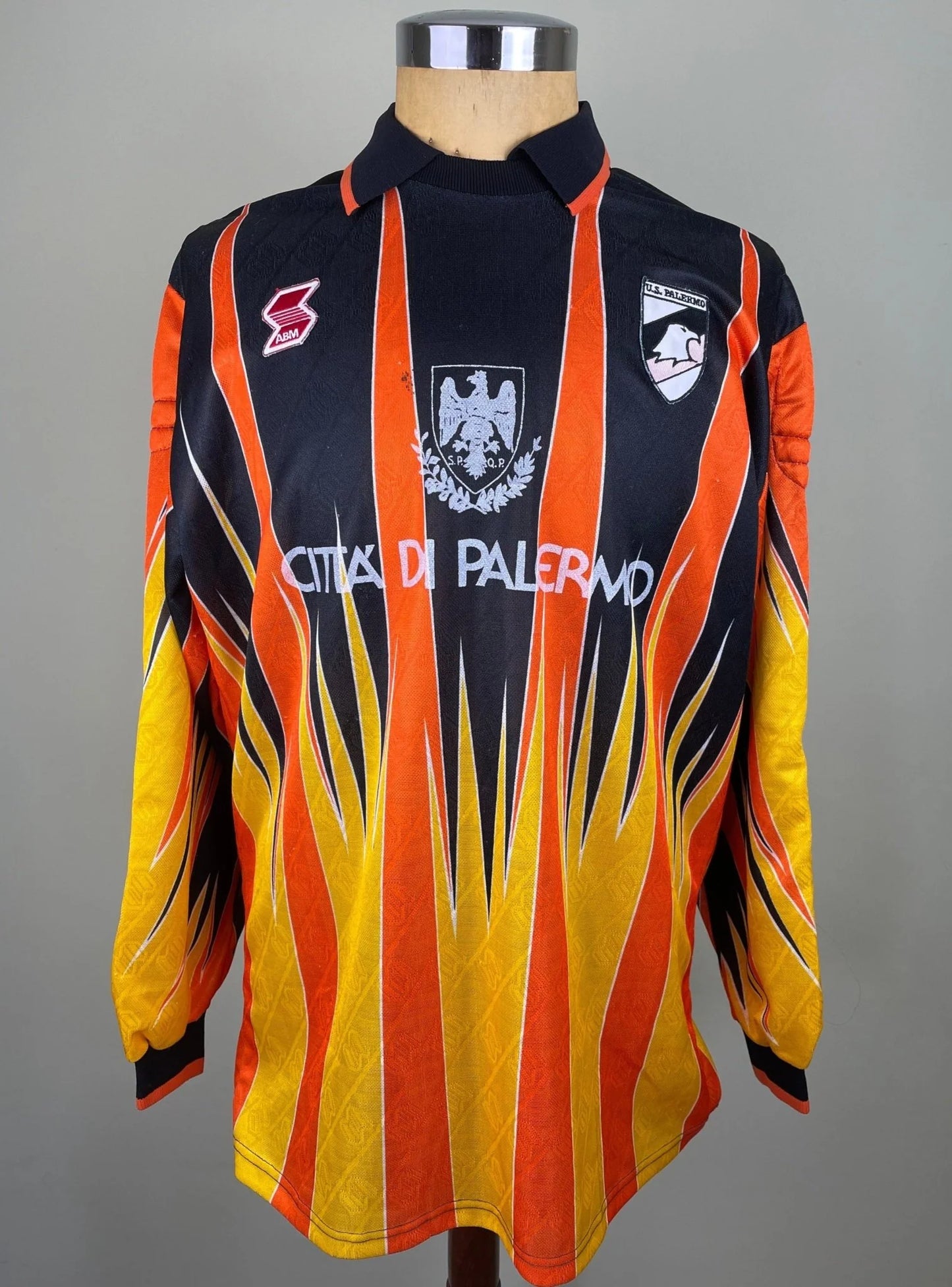 Match Shirt • Club • Palermo • 1990 • ABM • Keeper • #1 • Pietro Pappalardo • Match Worn