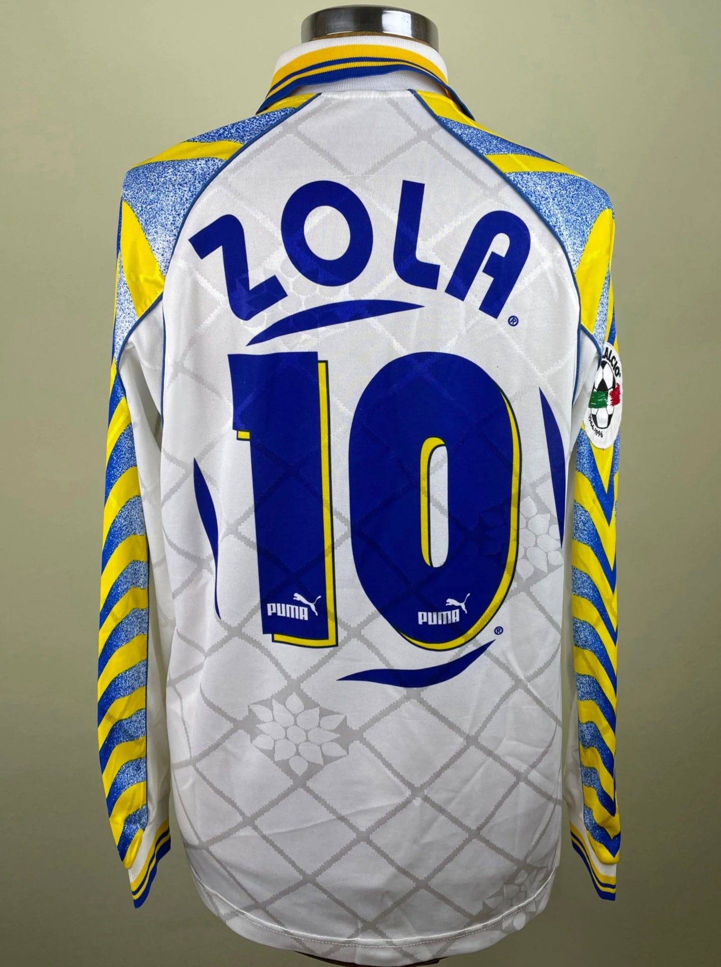 Match Shirt • Club • Parma • 1996 • Puma • Home • #10 • Gianfranco Zola • Match Worn