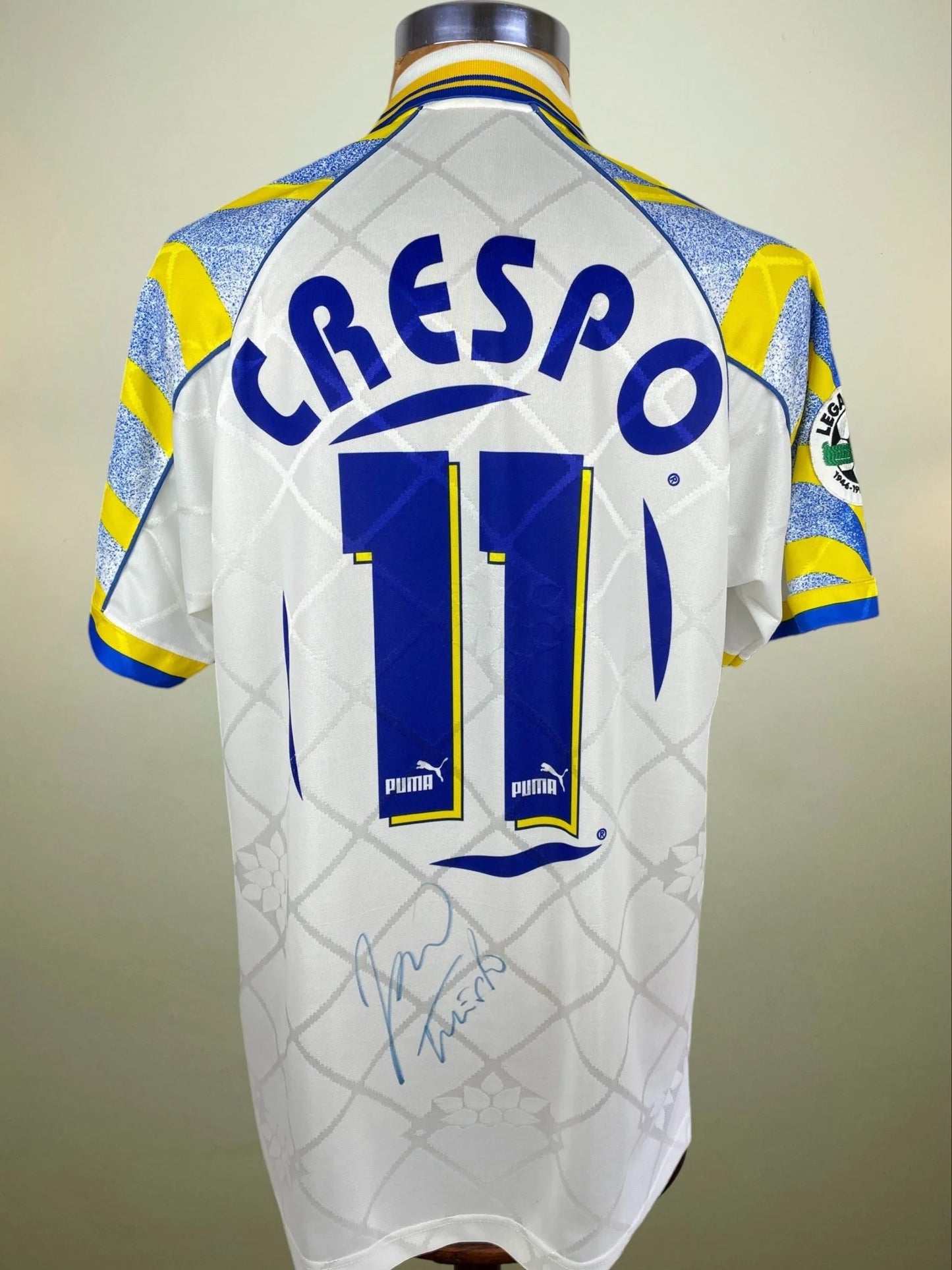 Match Shirt • Club • Parma • 1996 • Puma • Home • #11 • Hernan Crespo • Match Worn • Signed