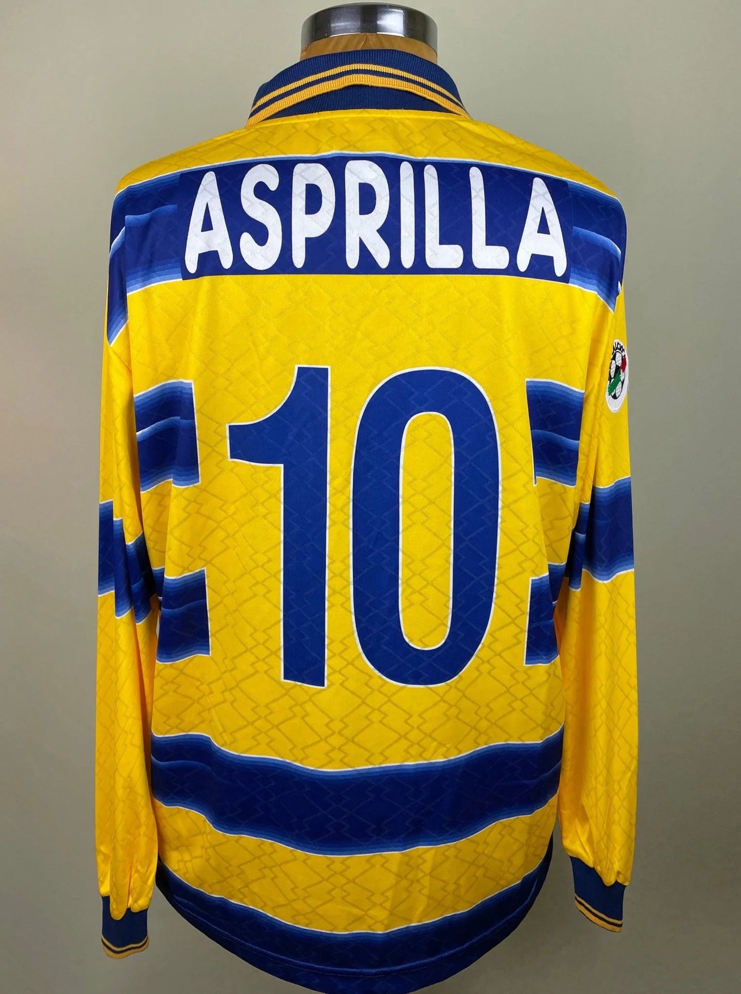 Match Shirt • Club • Parma • 1998 • Lotto • Home • #10 • Faustino Asprilla • Match Worn