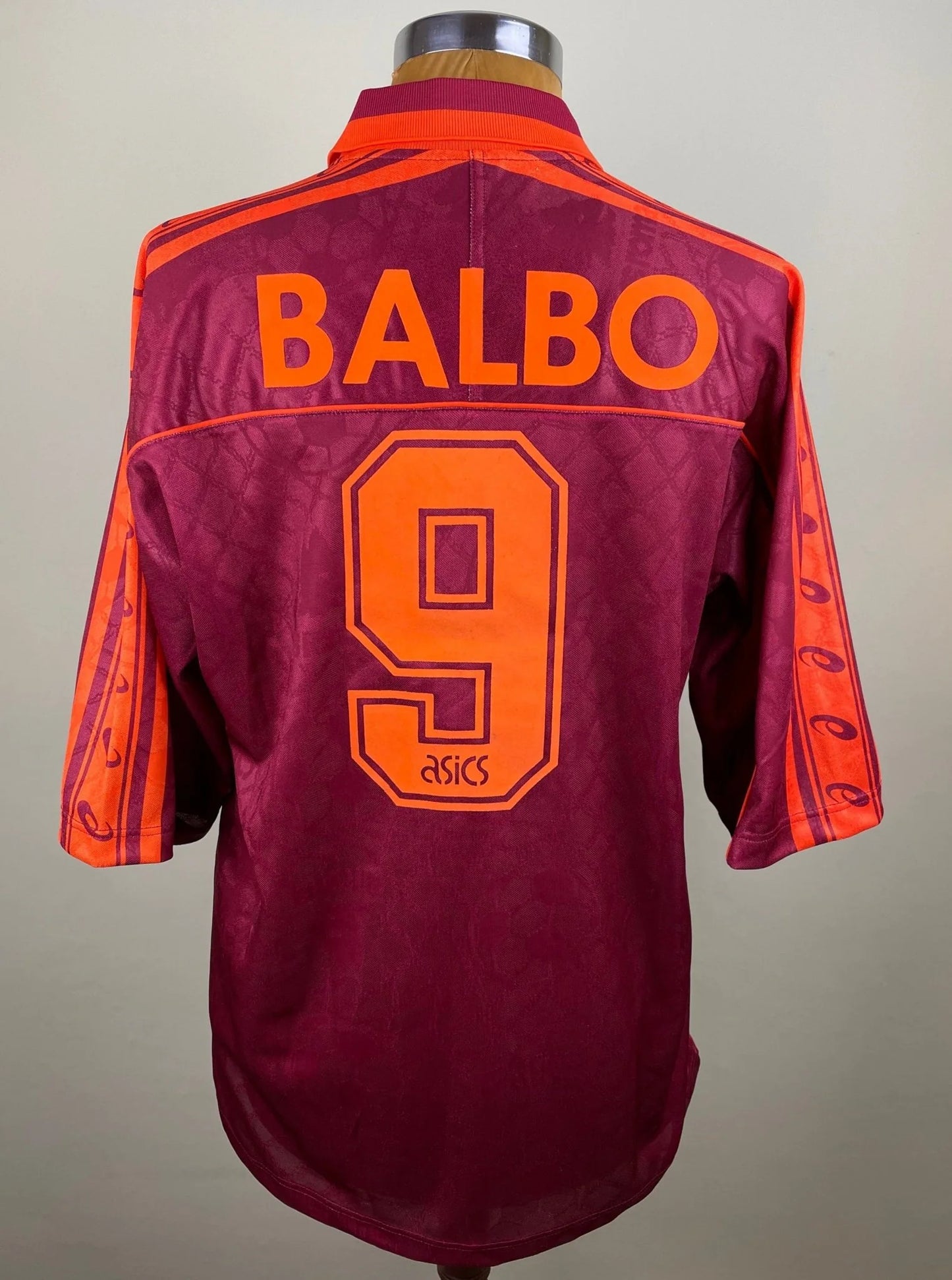 Match Shirt • Club • Roma • 1995 • Asics • Home • #9 • Abel Balbo • vs Lazio