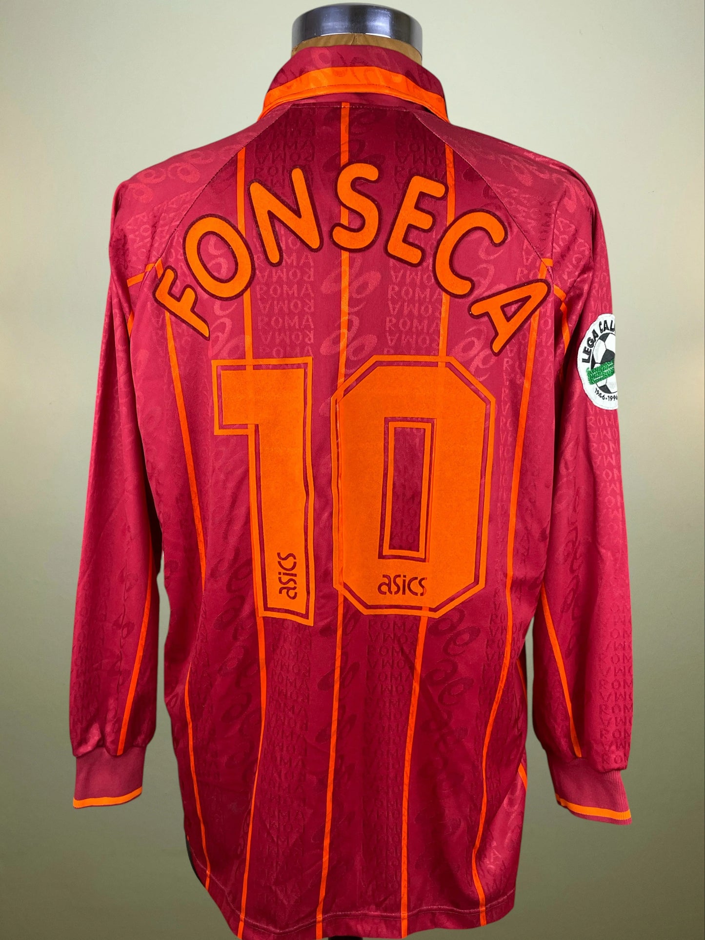 Match Shirt • Club • Roma • 1996 • Asics • Home • #10 • Daniel Fonseca • Match Worn • Signed
