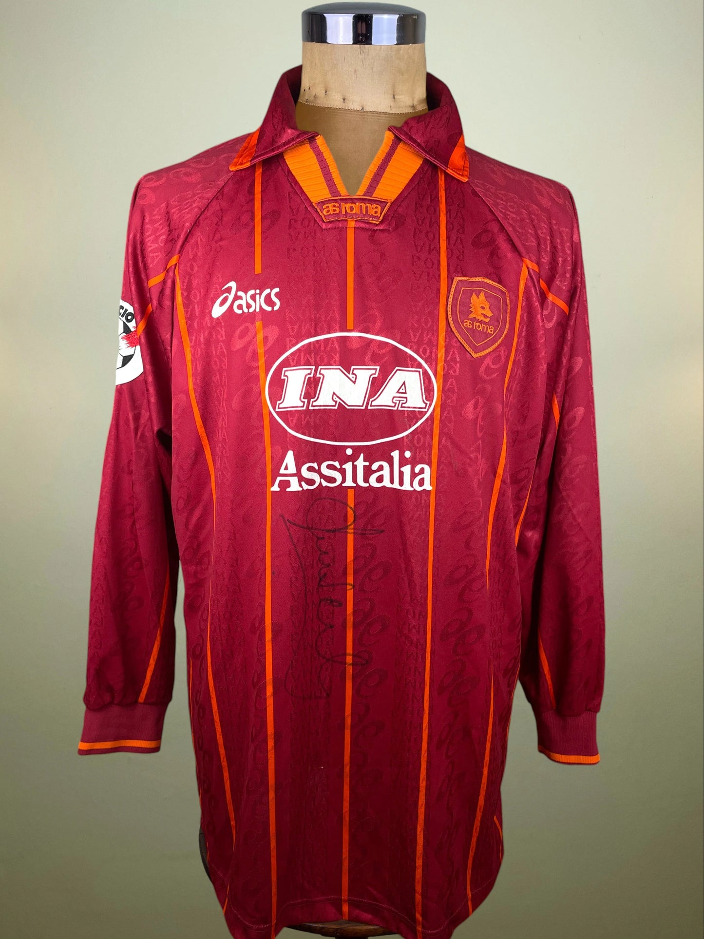 Match Shirt • Club • Roma • 1996 • Asics • Home • #10 • Daniel Fonseca • Match Worn • Signed