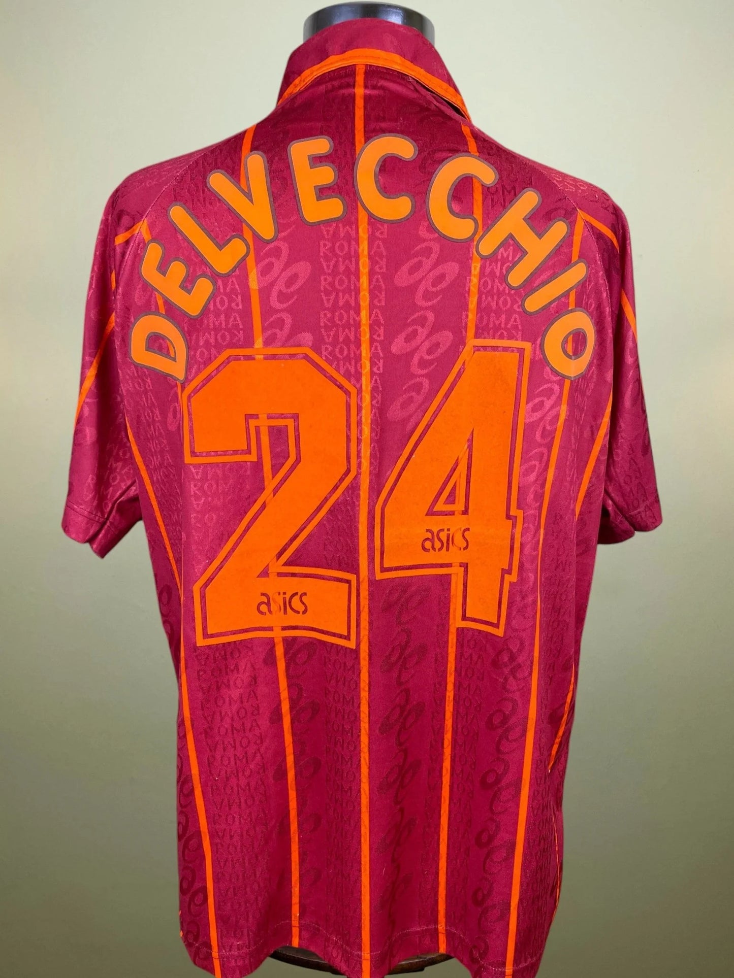 Match Shirt • Club • Roma • 1996 • Asics • Home • #24 • Marco Delvecchio • Match Worn