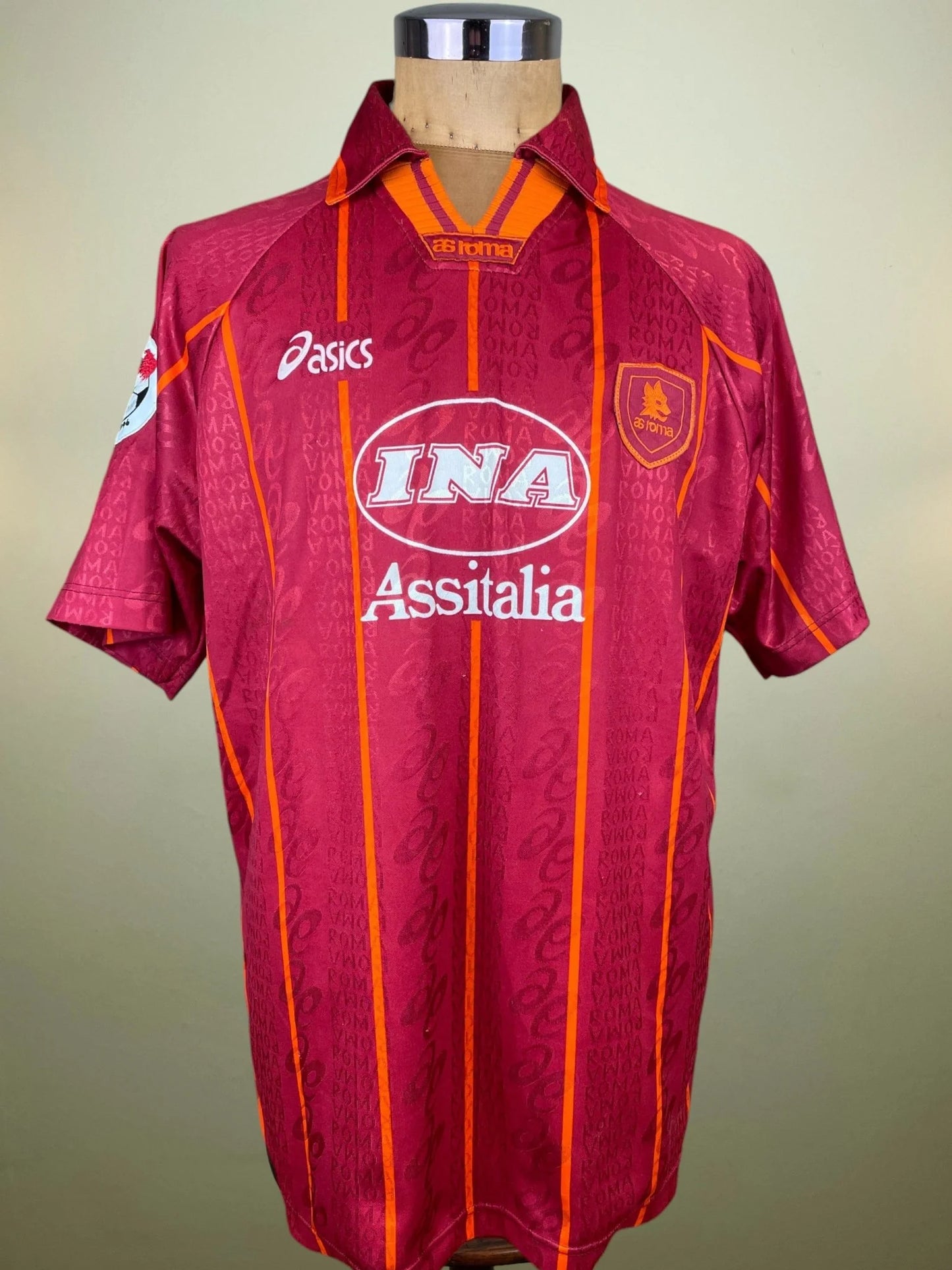 Match Shirt • Club • Roma • 1996 • Asics • Home • #24 • Marco Delvecchio • Match Worn