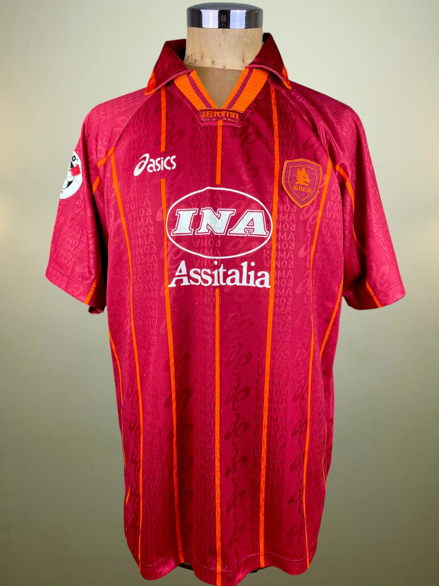 Match Shirt • Club • Roma • 1996 • Asics • Home • #32 • Vincent Candela • Match Worn