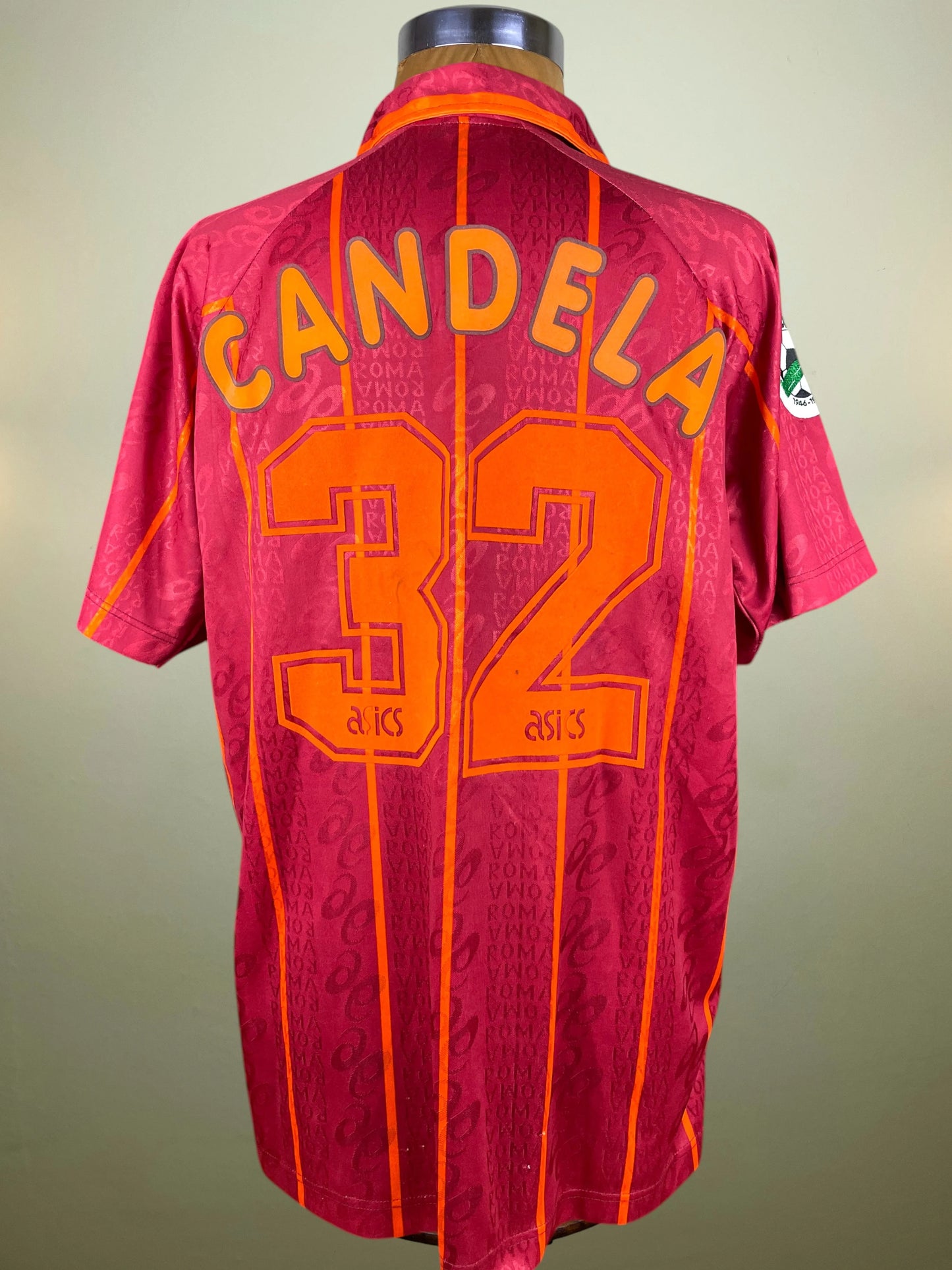 Match Shirt • Club • Roma • 1996 • Asics • Home • #32 • Vincent Candela • Match Worn