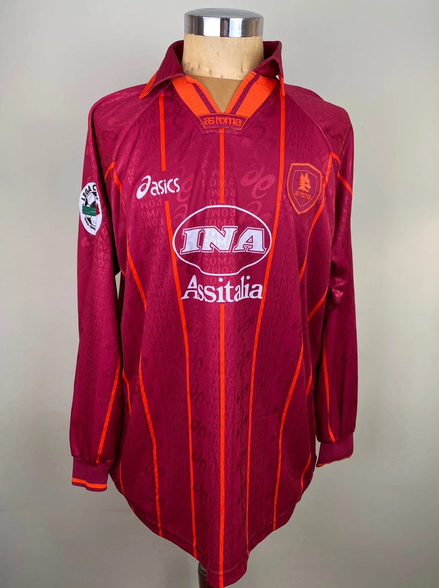 Match Shirt • Club • Roma • 1996 • Asics • Home • #6 • Aldair • Match Worn • Signed