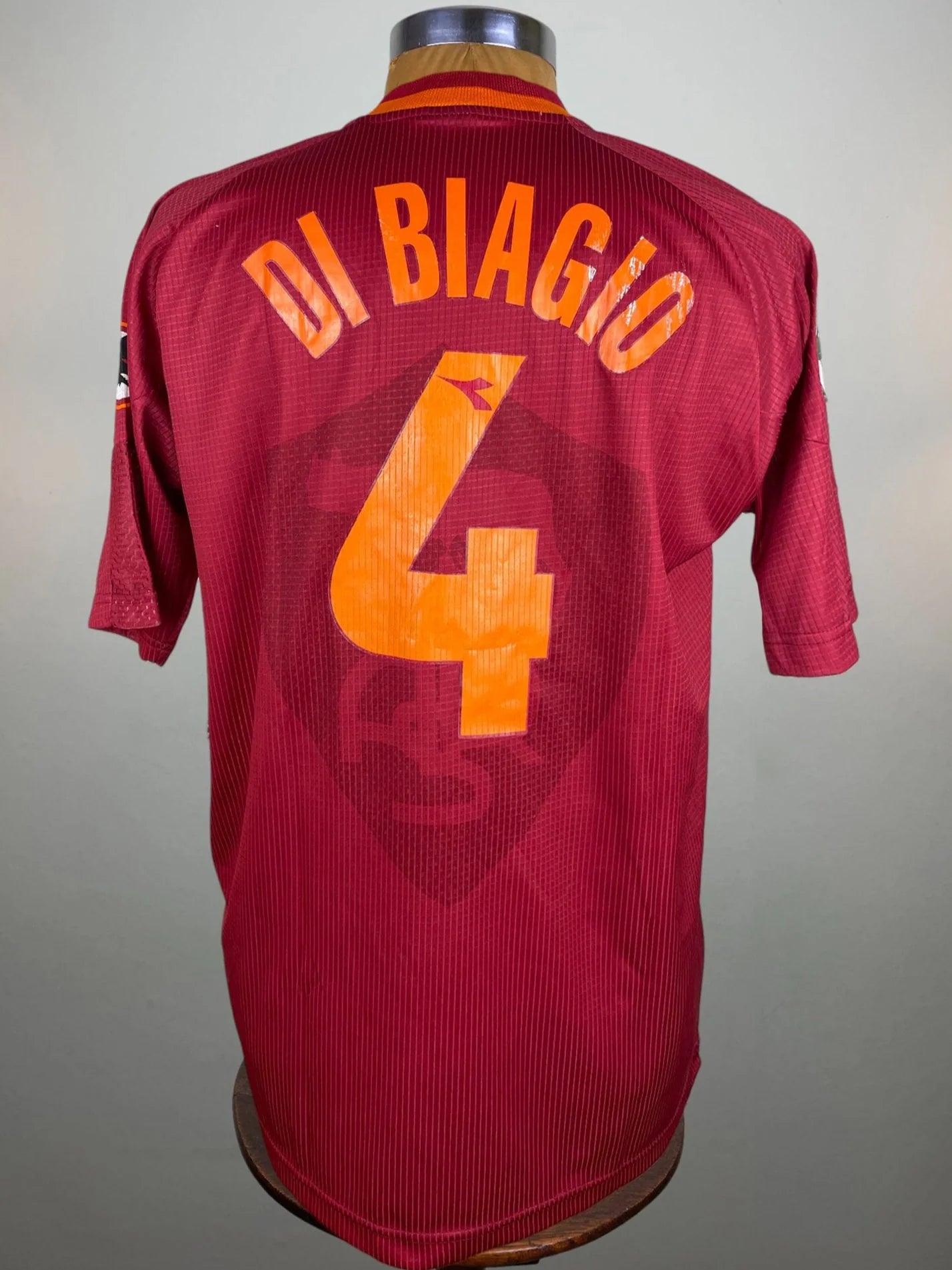 Match Shirt • Club • Roma • 1997 • Diadora • Home • #4 • Luigi Di Biagio • Match Worn