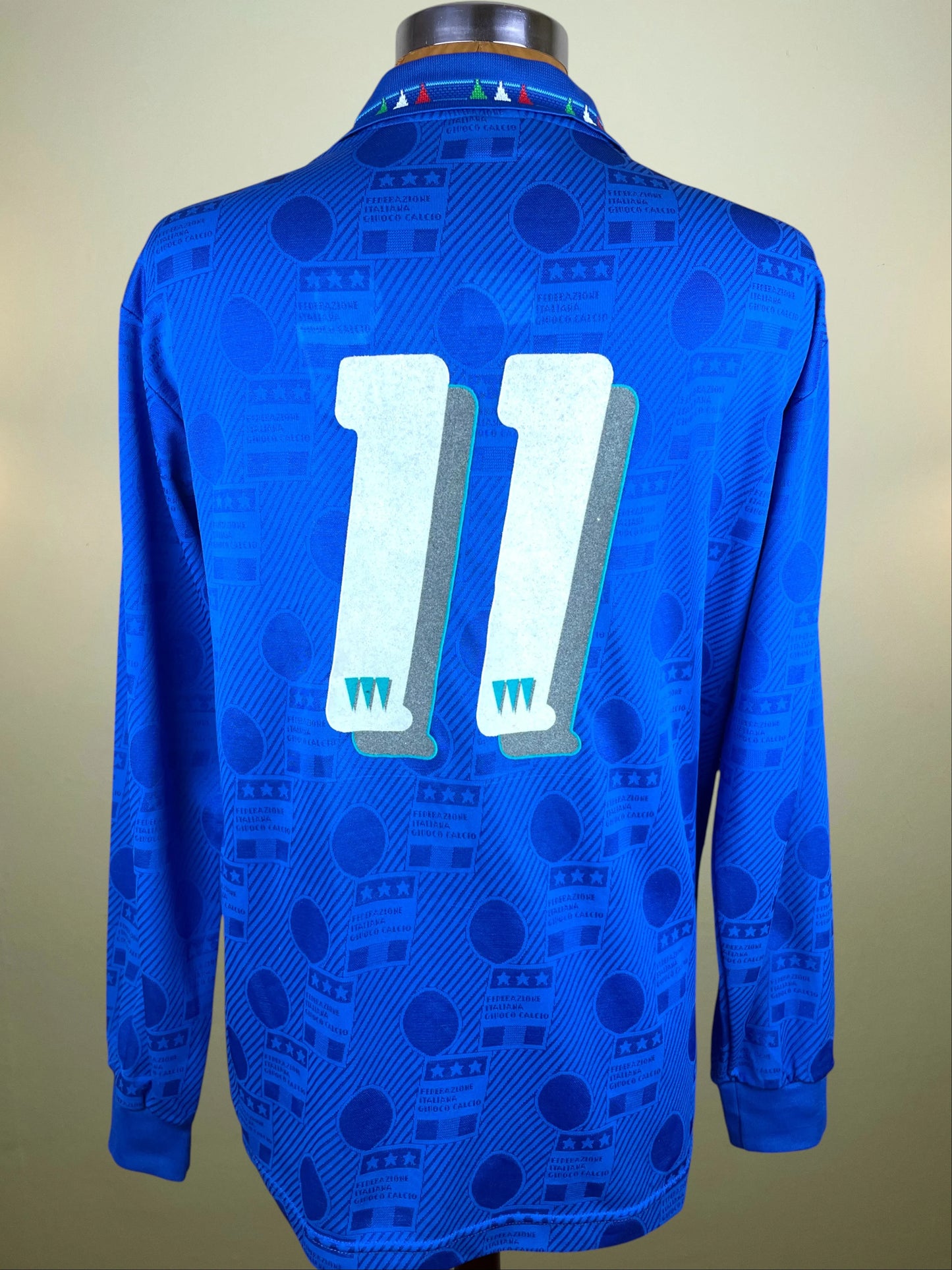 Match Shirt • National • Italia • 1994 • Diadora • Home • #11 • Giuseppe Signori • vs Estonia • Euro 96 Qualifiers