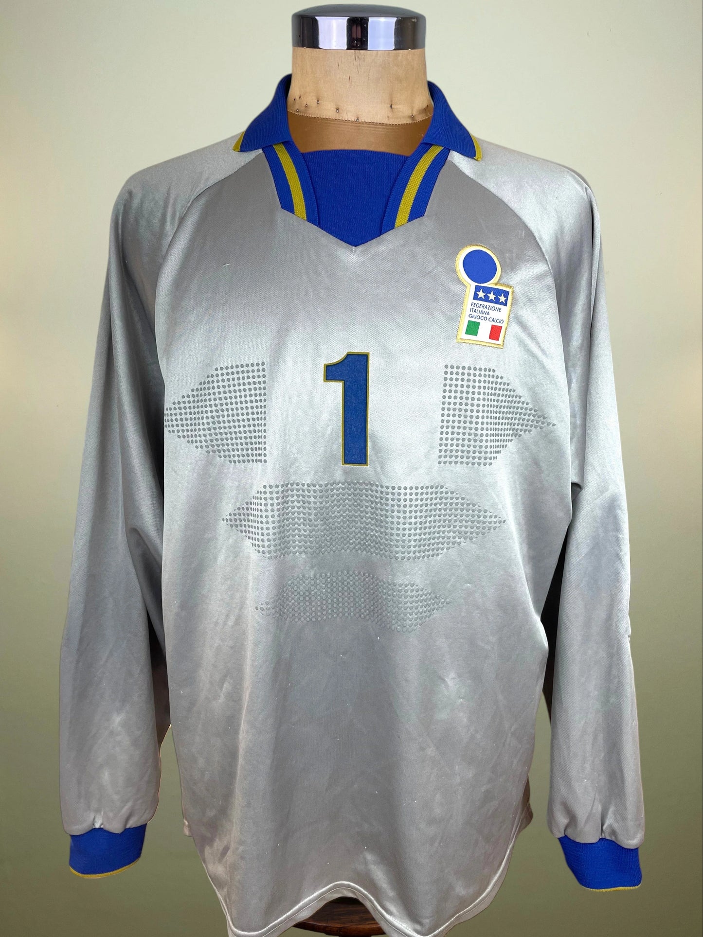 Match Shirt • National • Italia • 1997 • Nike • Keeper • #1 • Gianluigi Buffon • Giochi del Mediterraneo 97 • Match Worn