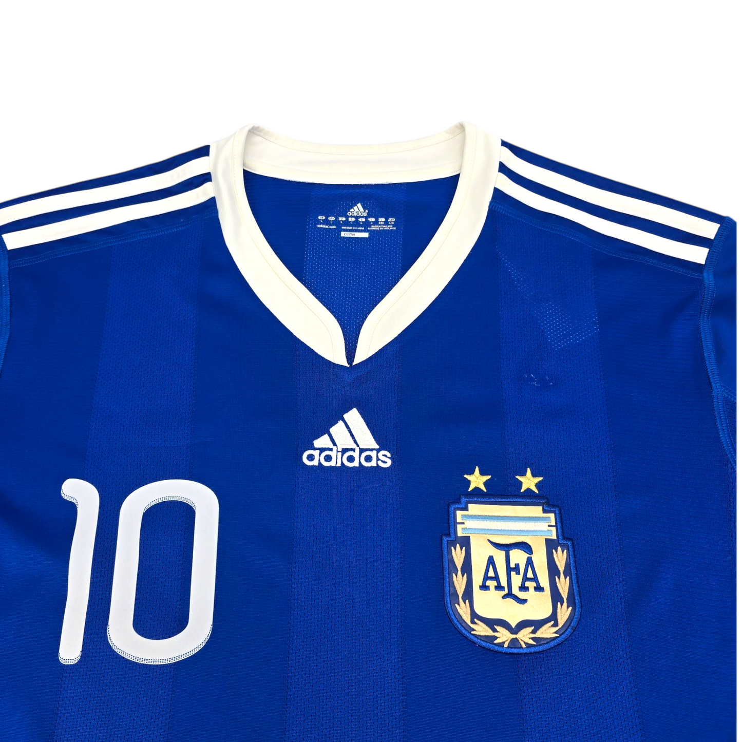 2010/11 Argentina Away Football Shirt (L) Adidas #10 Messi