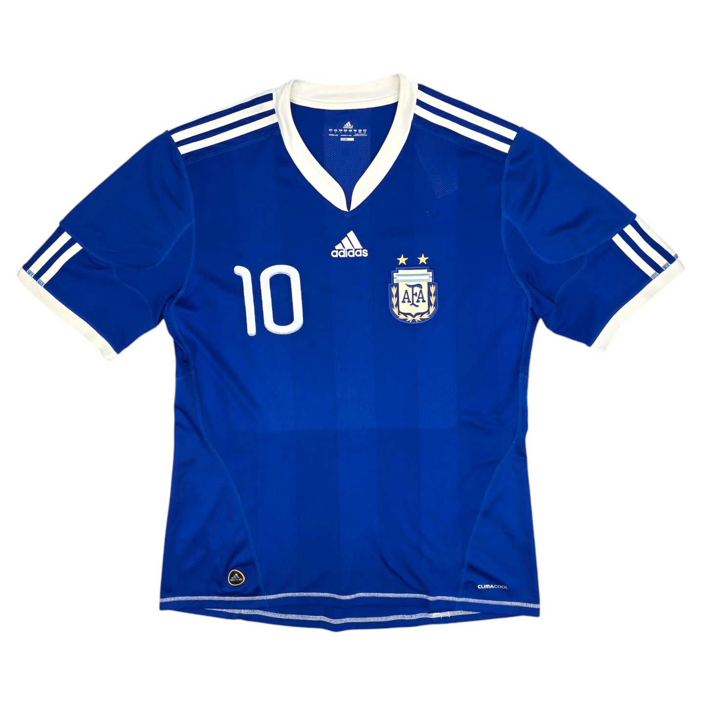 2010/11 Argentina Away Football Shirt (L) Adidas #10 Messi