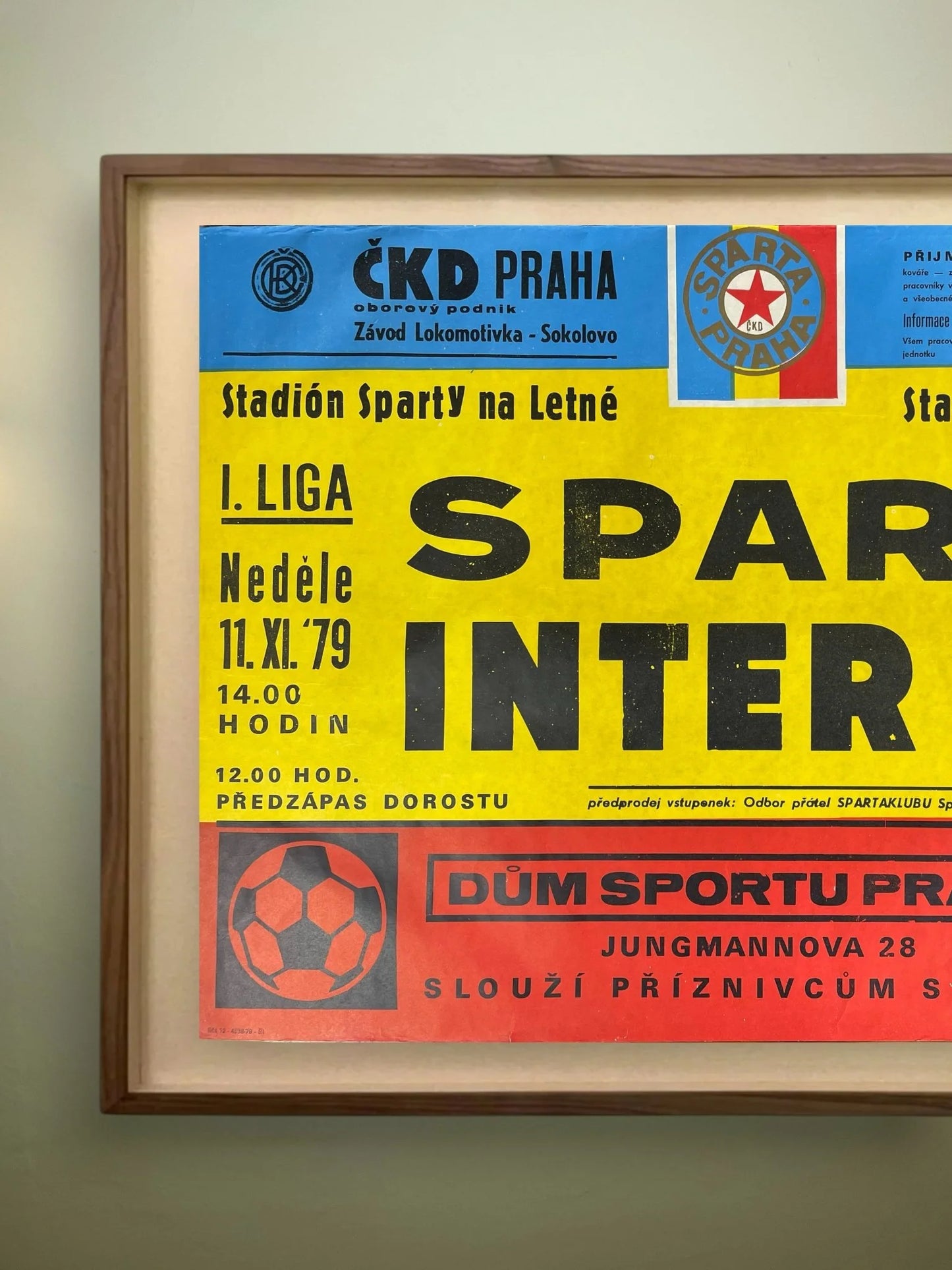 Store Memorabilia • Poster • Sparta vs Inter Bratislava • 1979 • Official Czechoslovak First League Poster