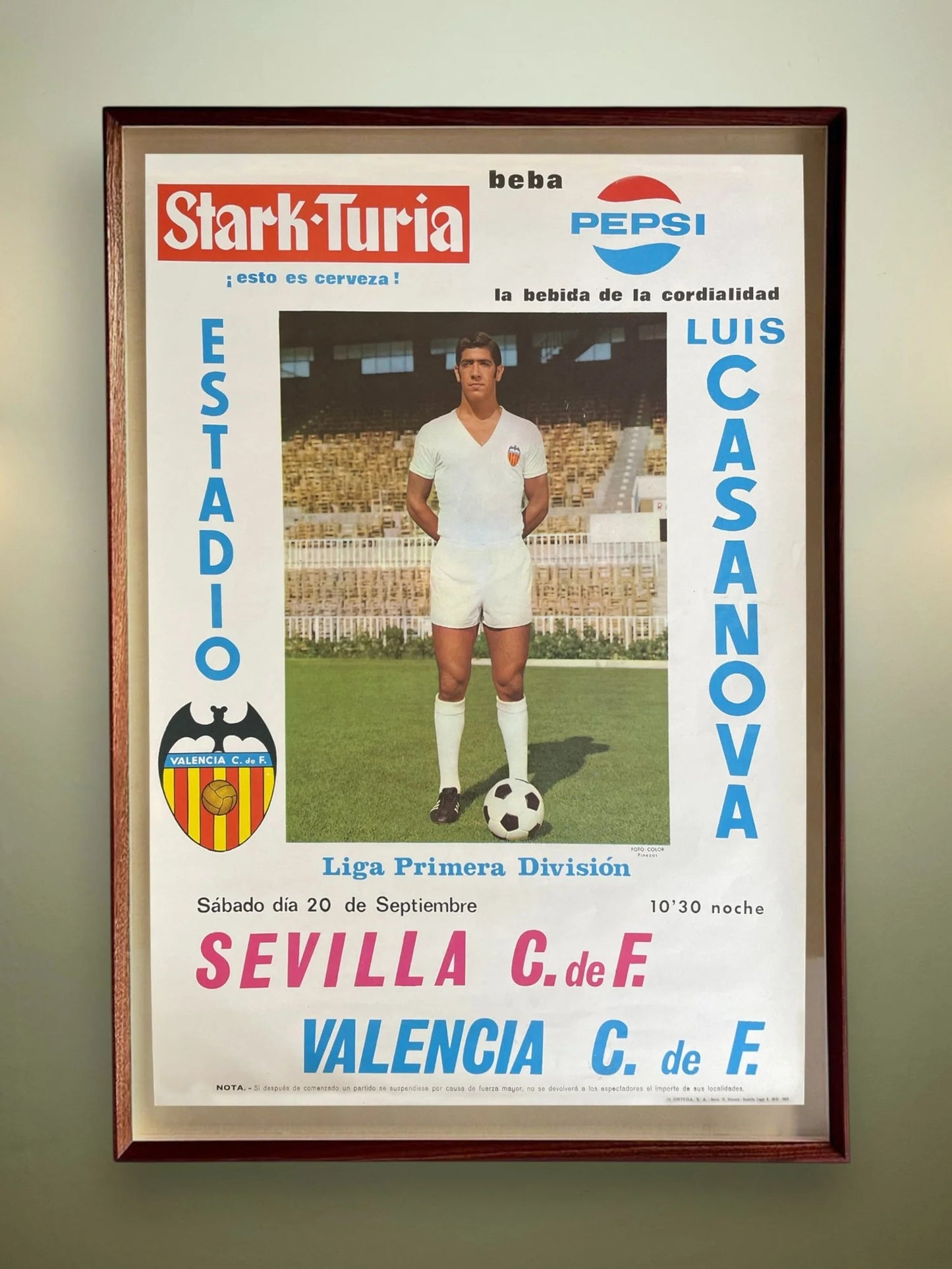 Store Memorabilia • Poster • Valencia vs Sevilla • 1969 • Official La Liga Poster