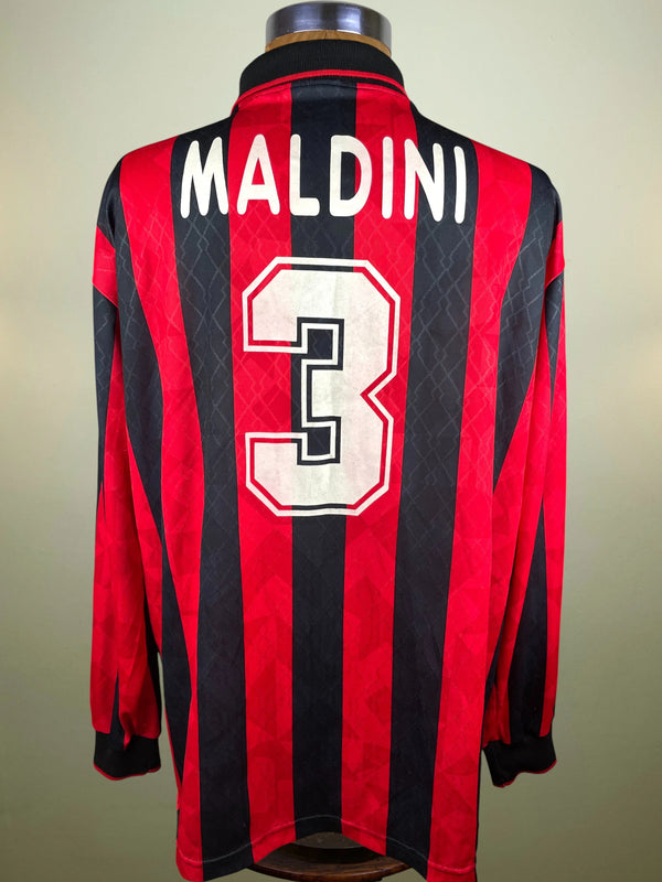 Store Shirt • AC Milan • 1995 • Lotto • Home • #3 • Paolo Maldini • Size XL