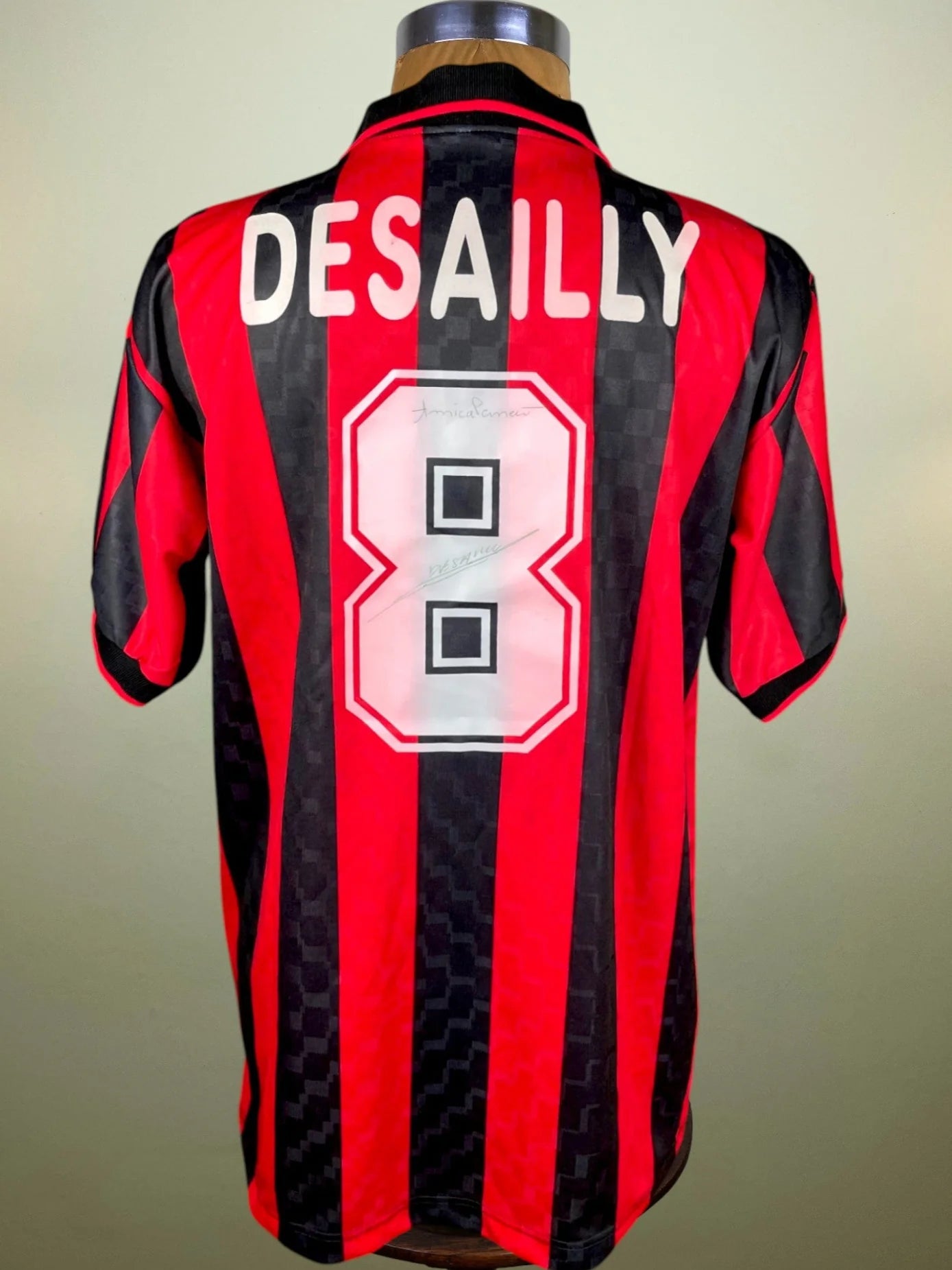 Store Shirt • AC Milan • 1995 • Lotto • Home • Marcel Desailly • Size L • Signed