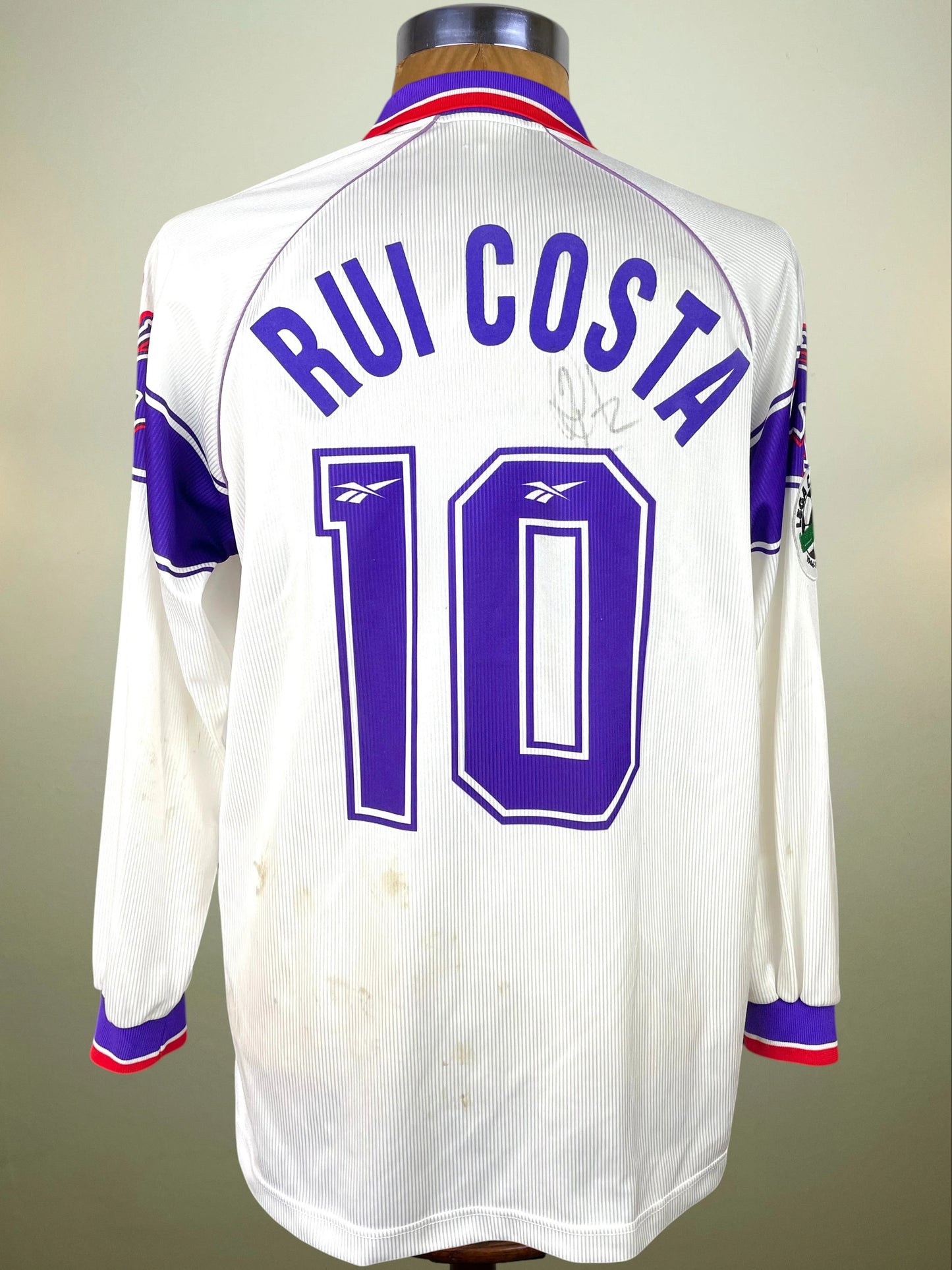 Match Shirt • Fiorentina • 1996 • Reebok • Away • Rui Costa • Unwashed • Signed
