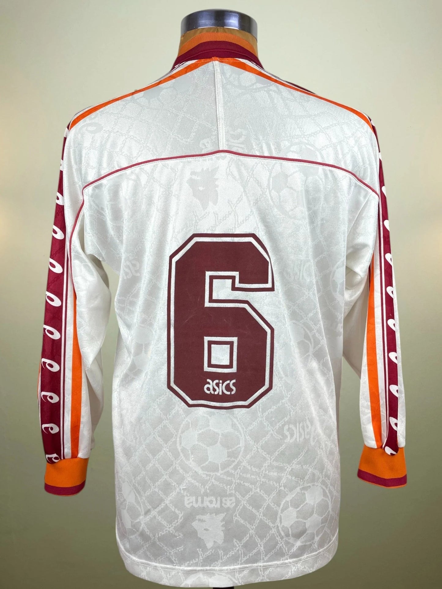 Match Shirt • Club • Roma • 1995 • Asics • Away • #6 • Match Worn • Size M