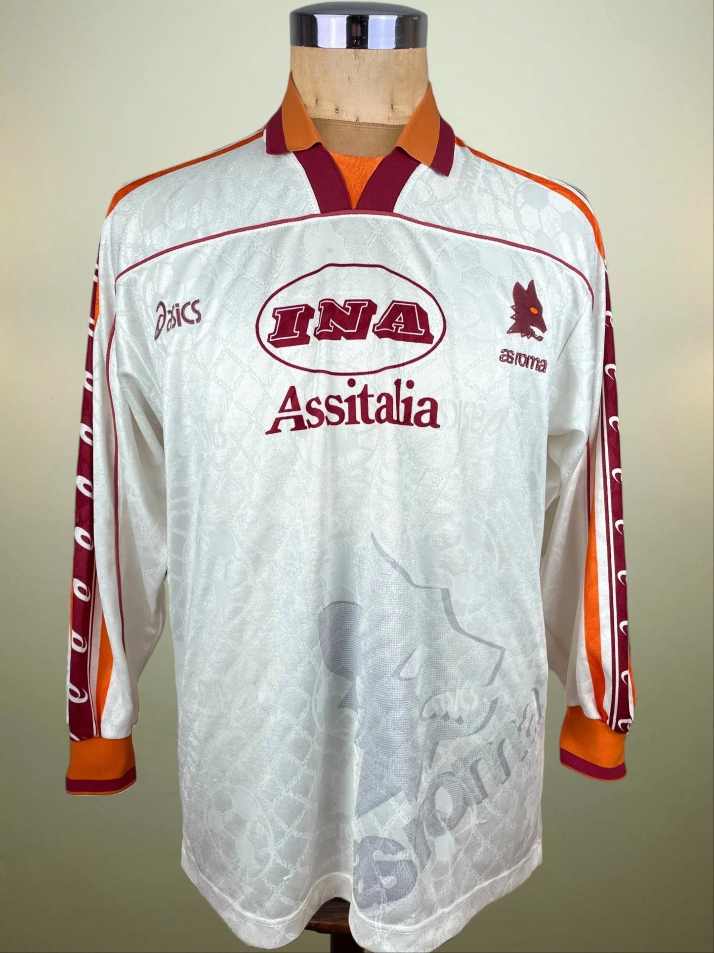 Match Shirt • Club • Roma • 1995 • Asics • Away • #6 • Match Worn • Size M