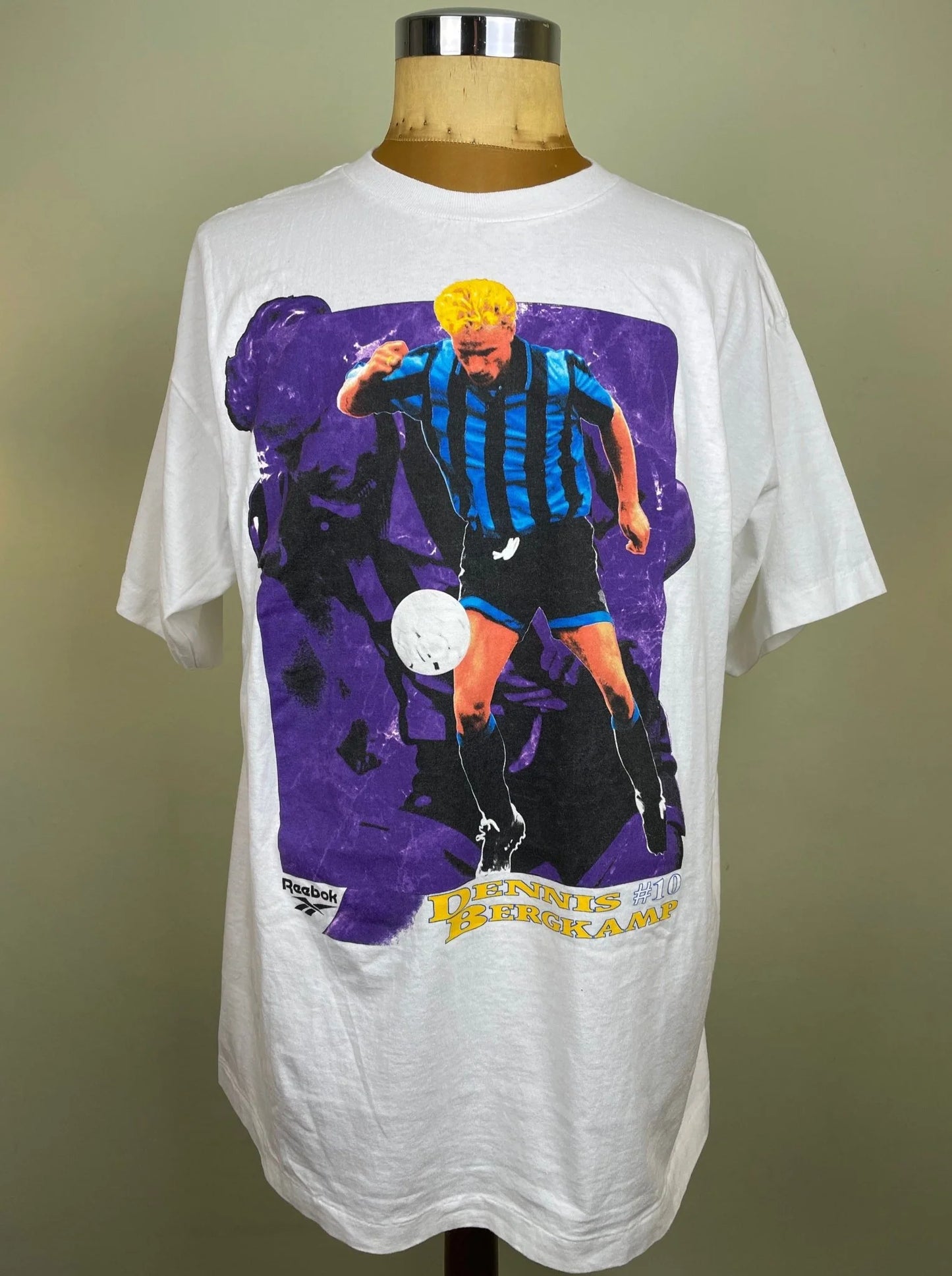 T-Shirt • 1993 • Serie A • Inter Milan • Official White Reebok Dennis Bergkamp T-Shirt