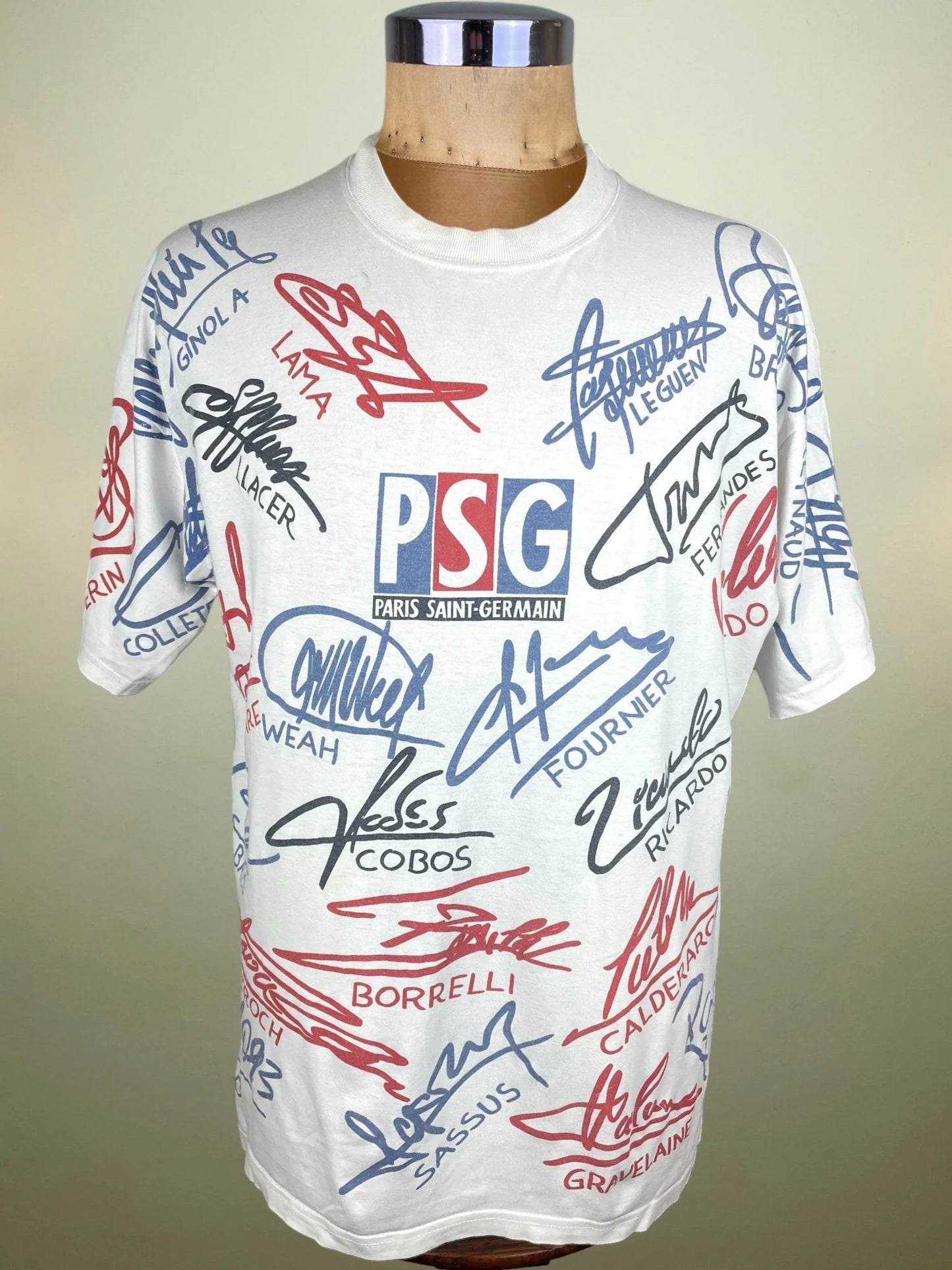 T-Shirt • 1994 • Ligue Un • PSG • Official Team Signature T-Shirt - Size XL