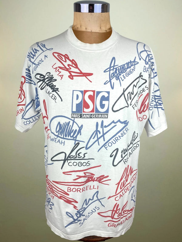 T-Shirt • 1994 • Ligue Un • PSG • Official Team Signature T-Shirt - Size XL