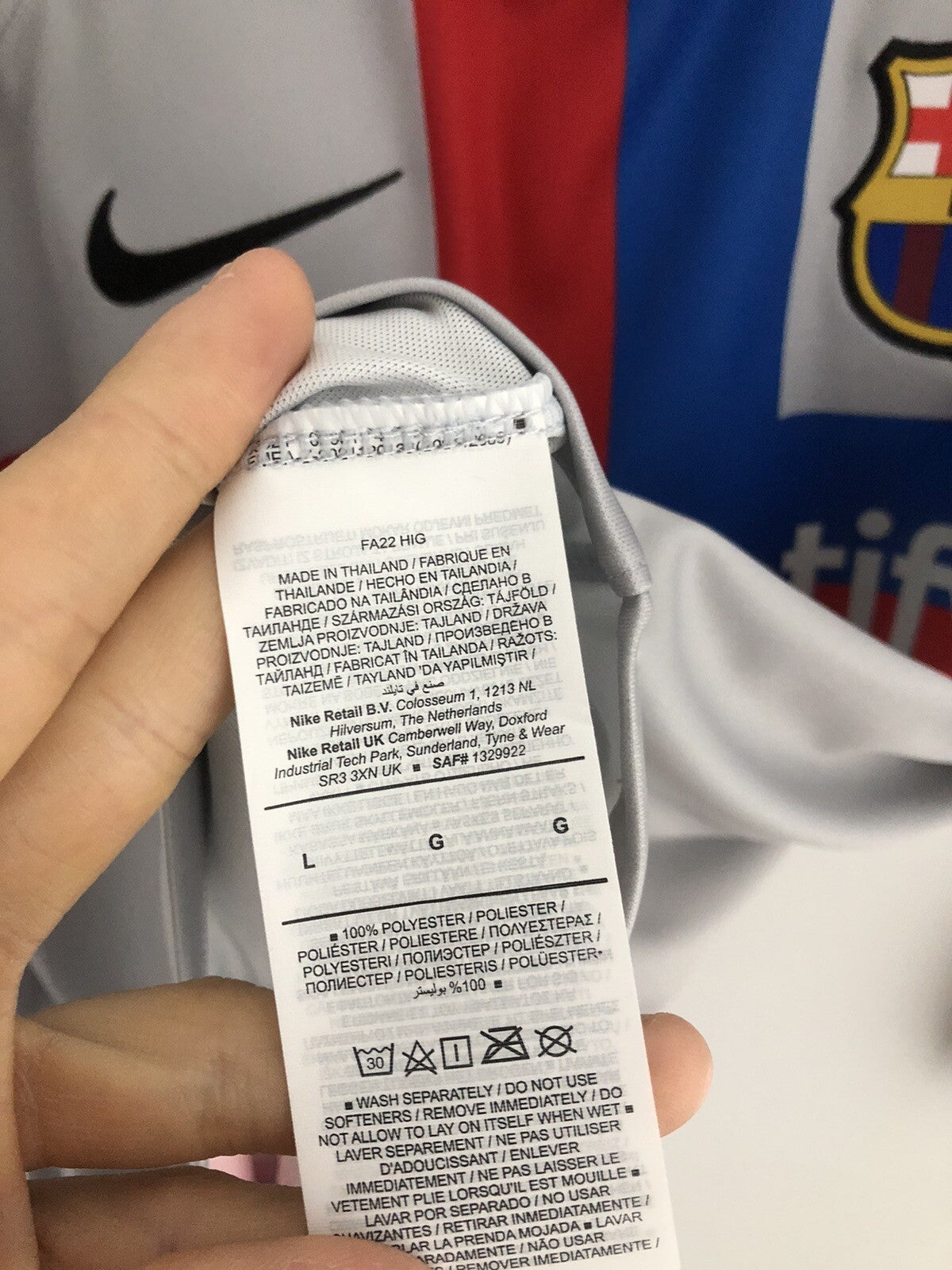 Barcelona Gavi #30 2022/23 Large 3rd Shirt Nike BNWT DN2713-044