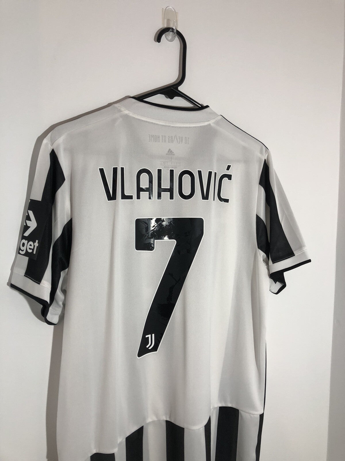 Juventus Vlahovic #7 2021/22 Large Home Shirt Adidas Excellent Condition GS1442
